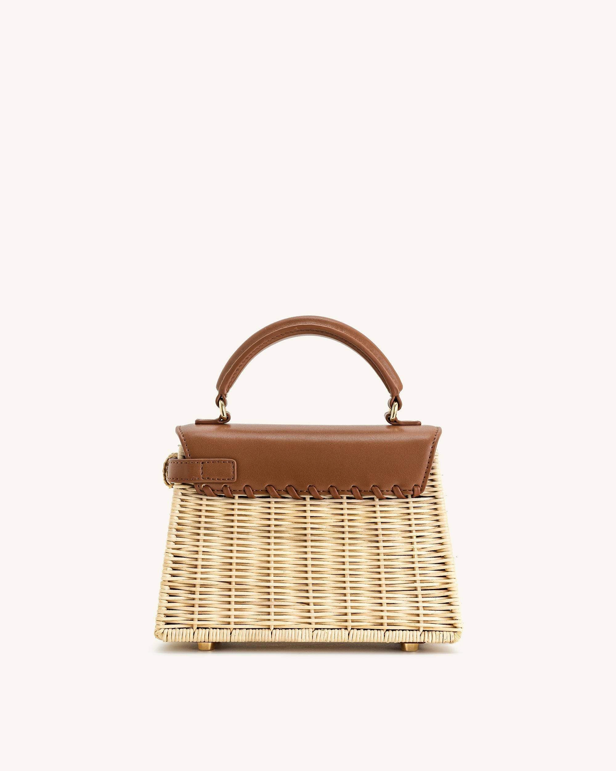 Elise Natural Rattan Weaving Handbag – Brown Rattan