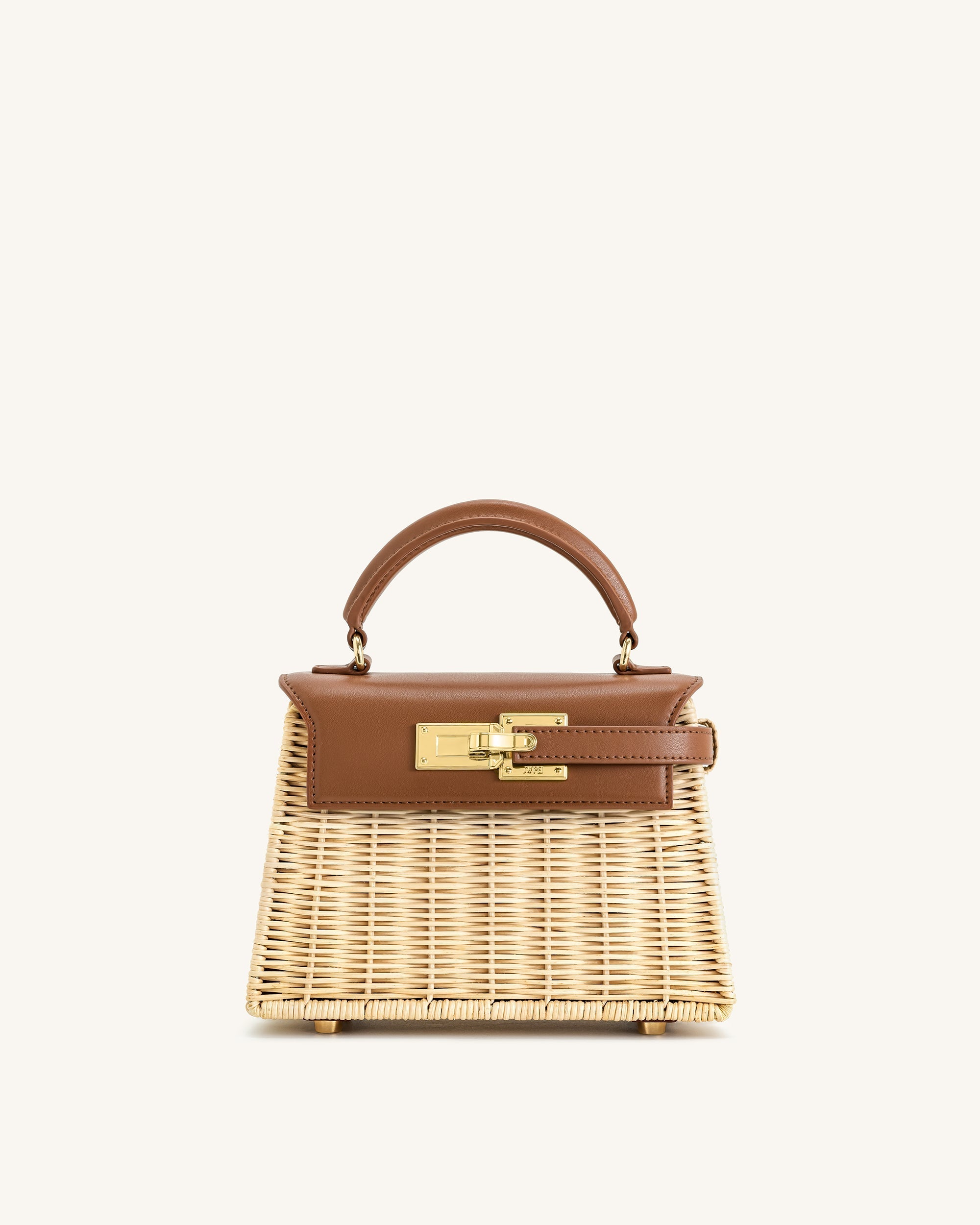 Elise Natural Rattan Weaving Handbag – Brown Rattan