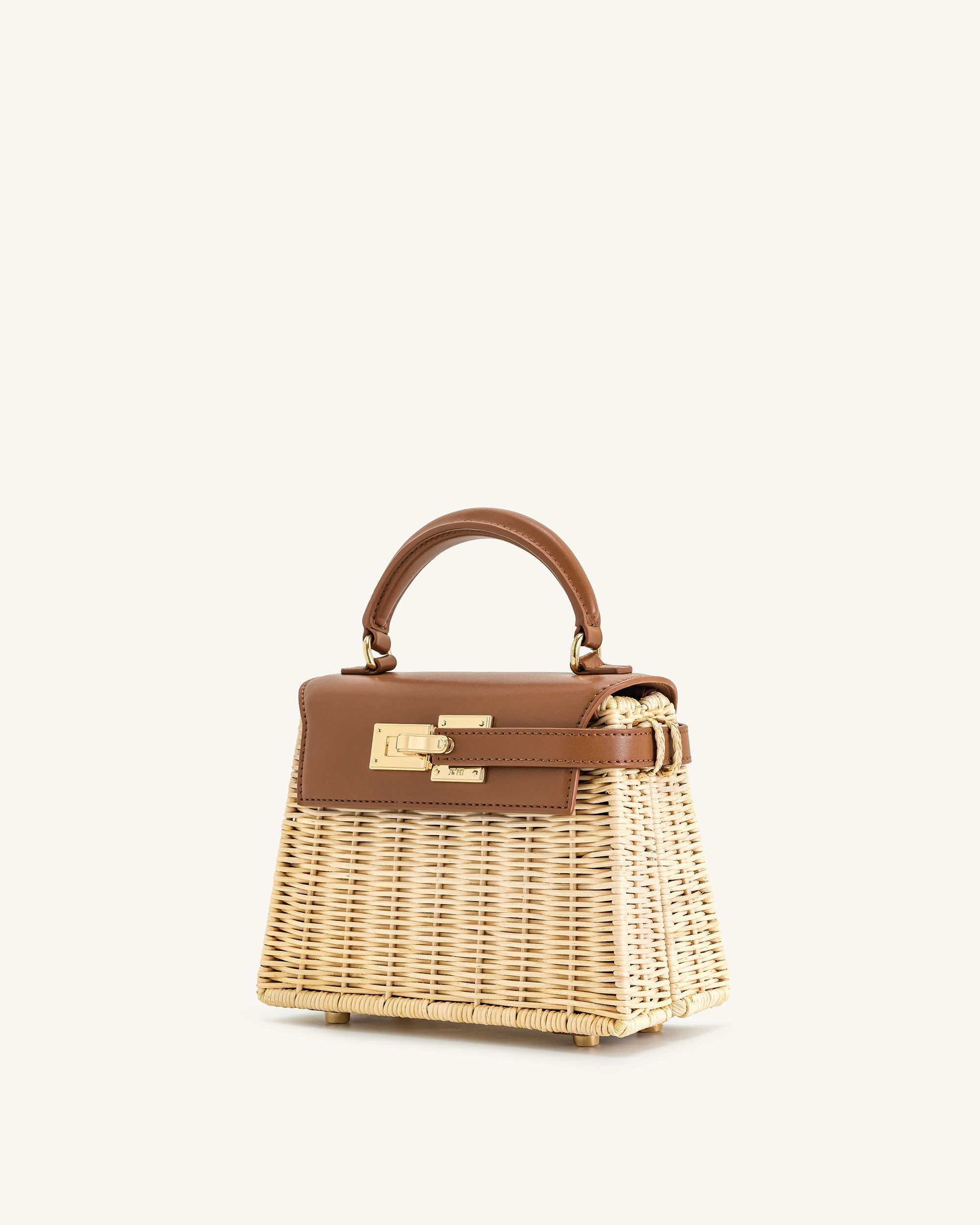 Elise Natural Rattan Weaving Handbag – Brown Rattan
