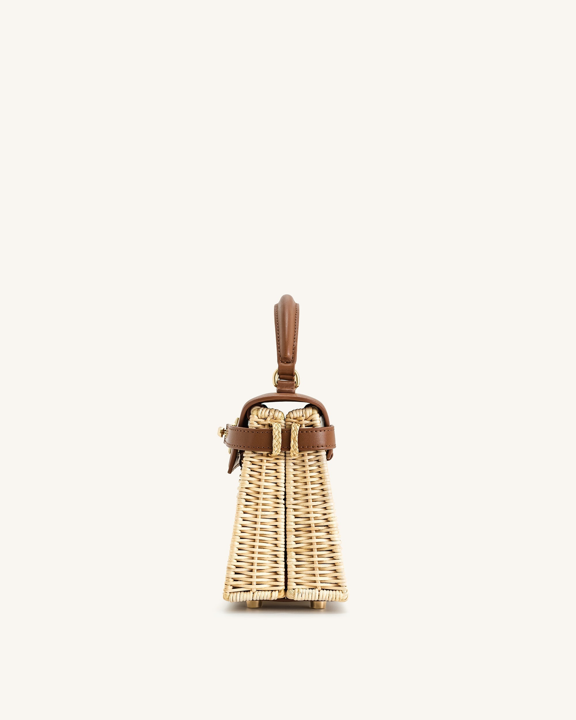 Elise Natural Rattan Weaving Handbag – Brown Rattan