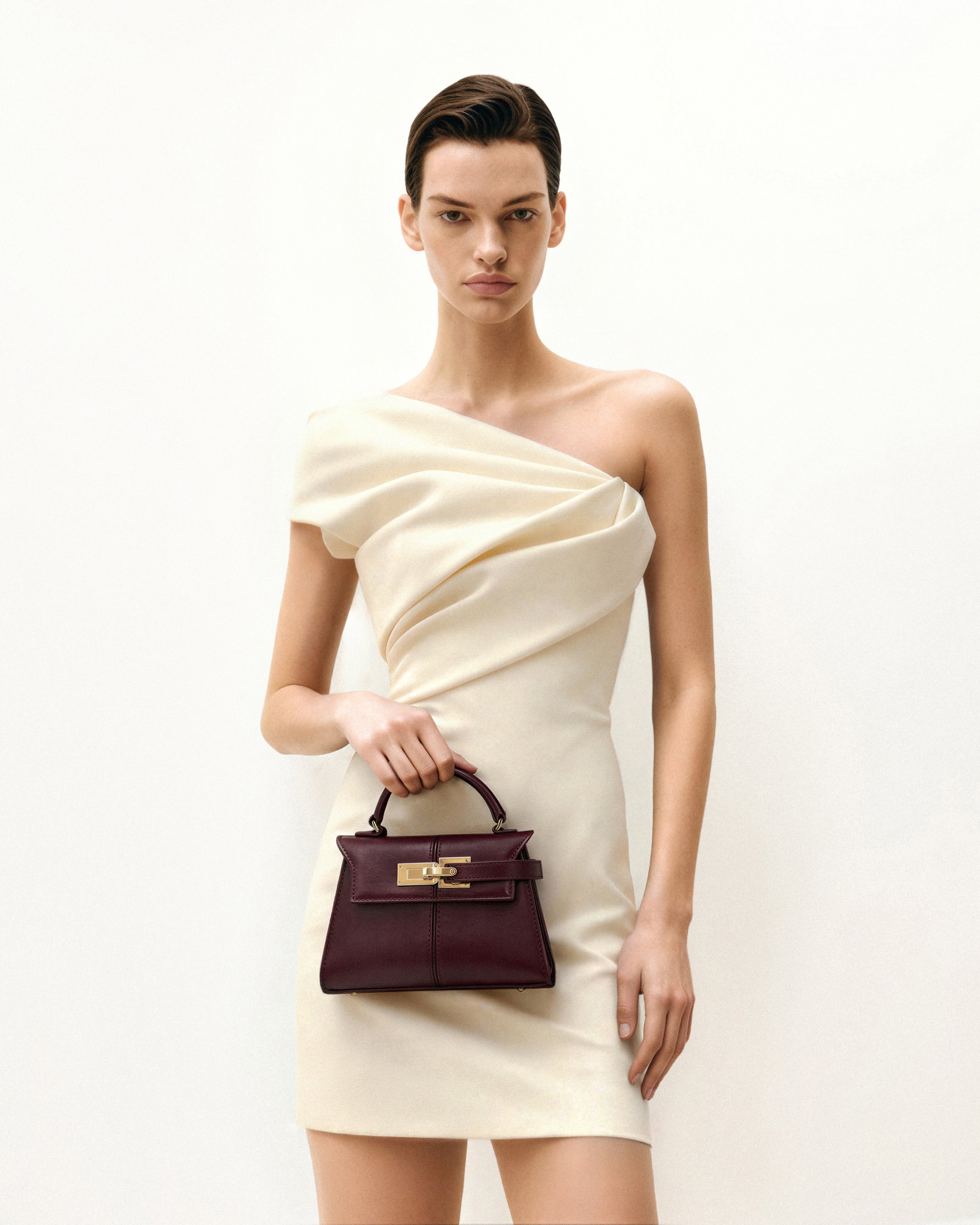 Elise Top Handle Bag – Koyu Bordo (Deep Burgundy)