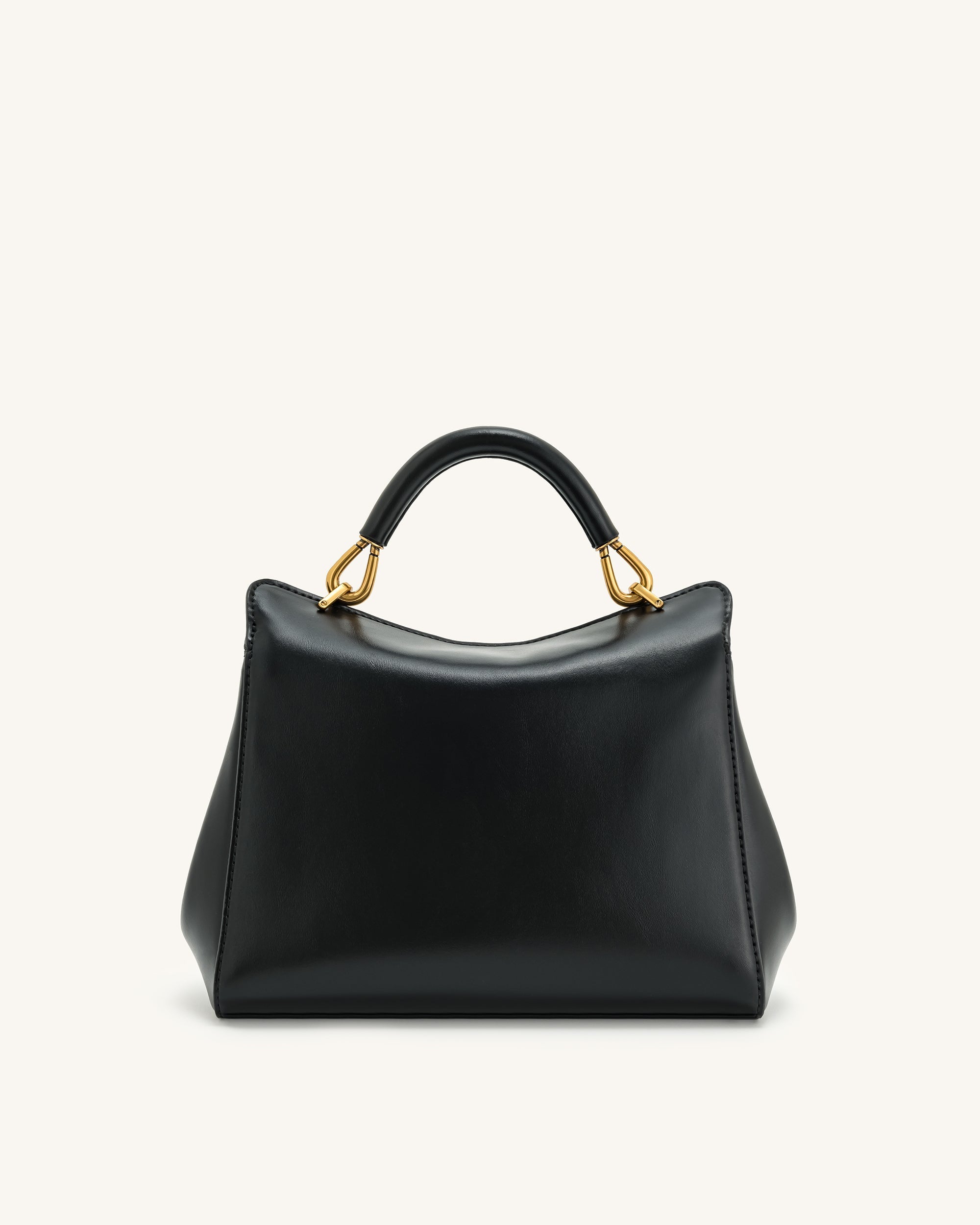 Lucia Classic Top Handle Bag – Black (Vegan Leather)