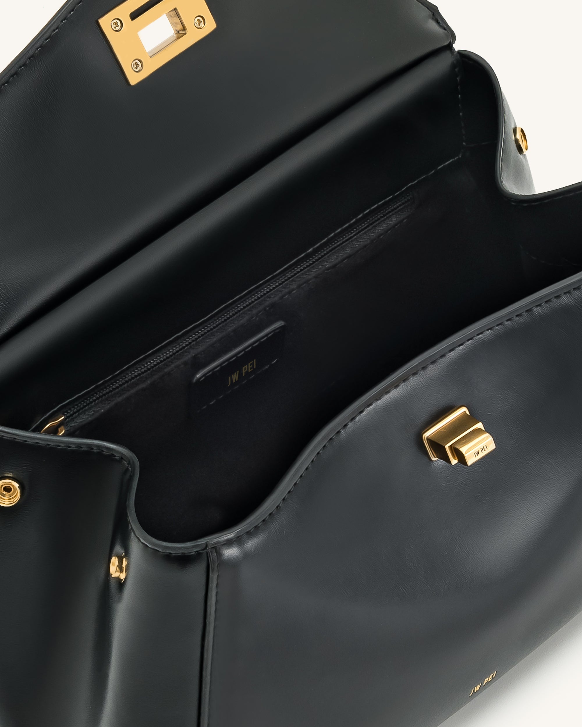 Lucia Classic Top Handle Bag – Black (Vegan Leather)