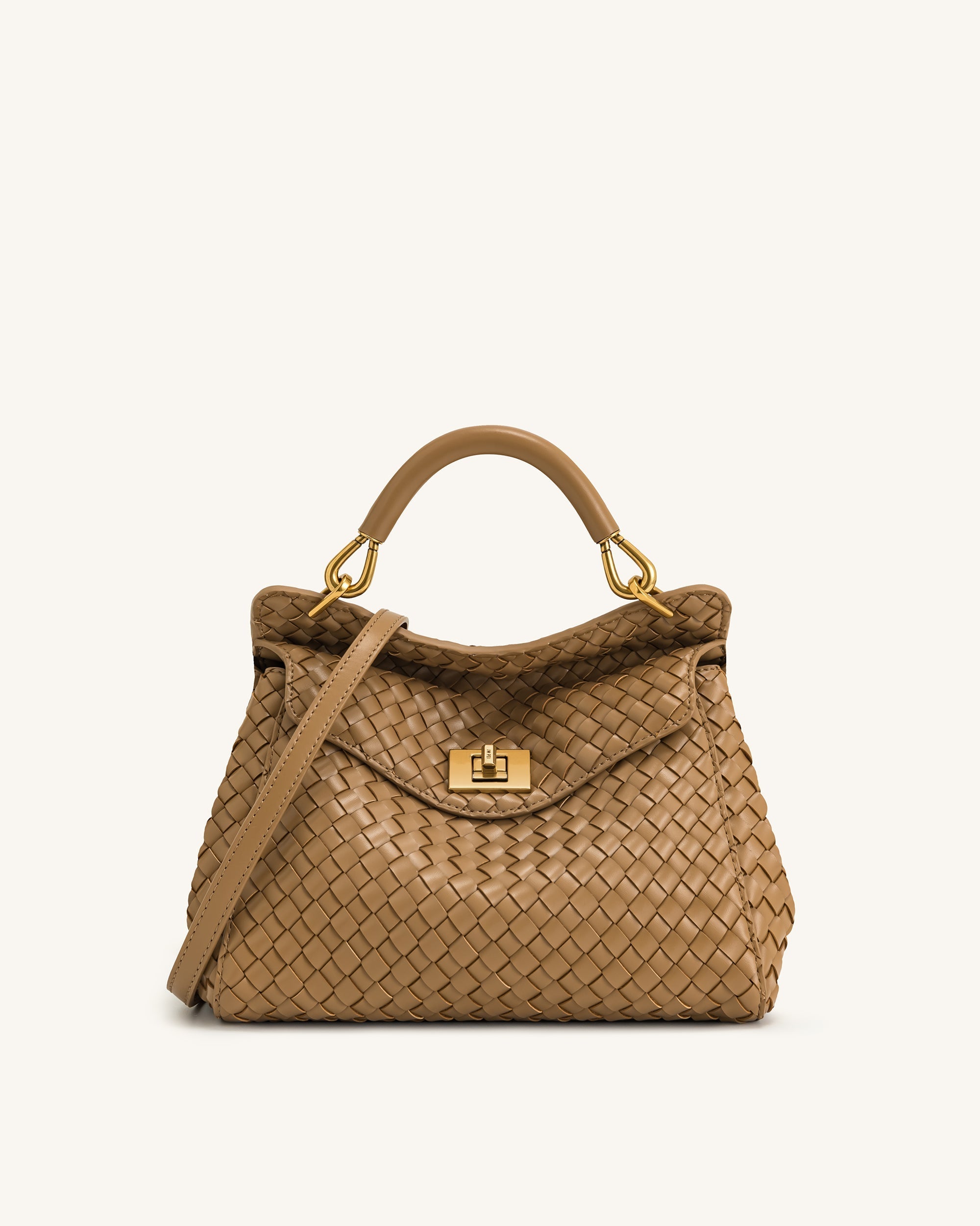 Lucia Klassische gewebte Henkeltasche – Braun
