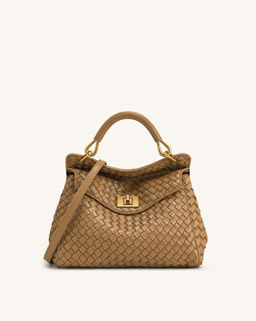 Lucia Klassische gewebte Henkeltasche – Braun