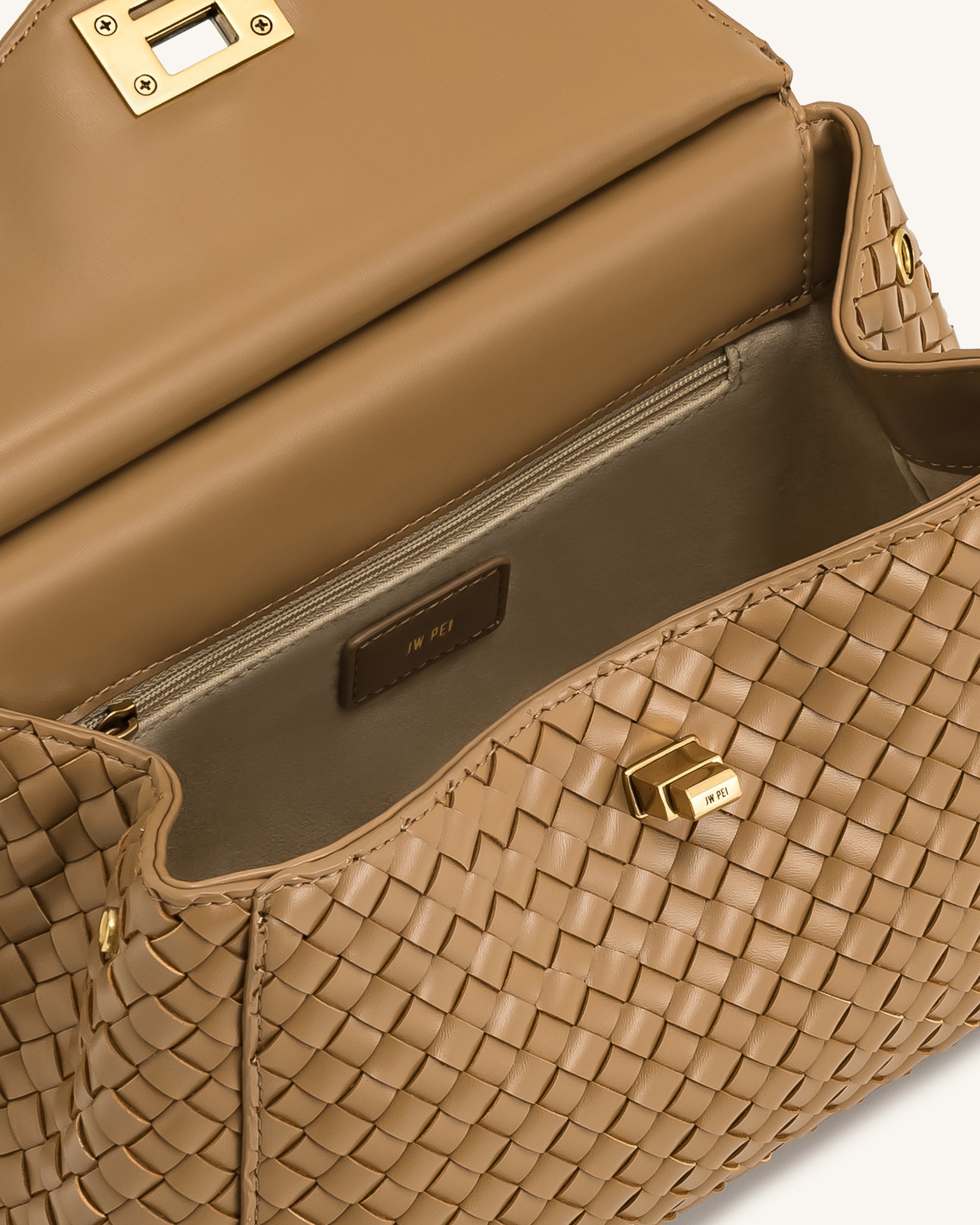 Lucia Klassische gewebte Henkeltasche – Braun