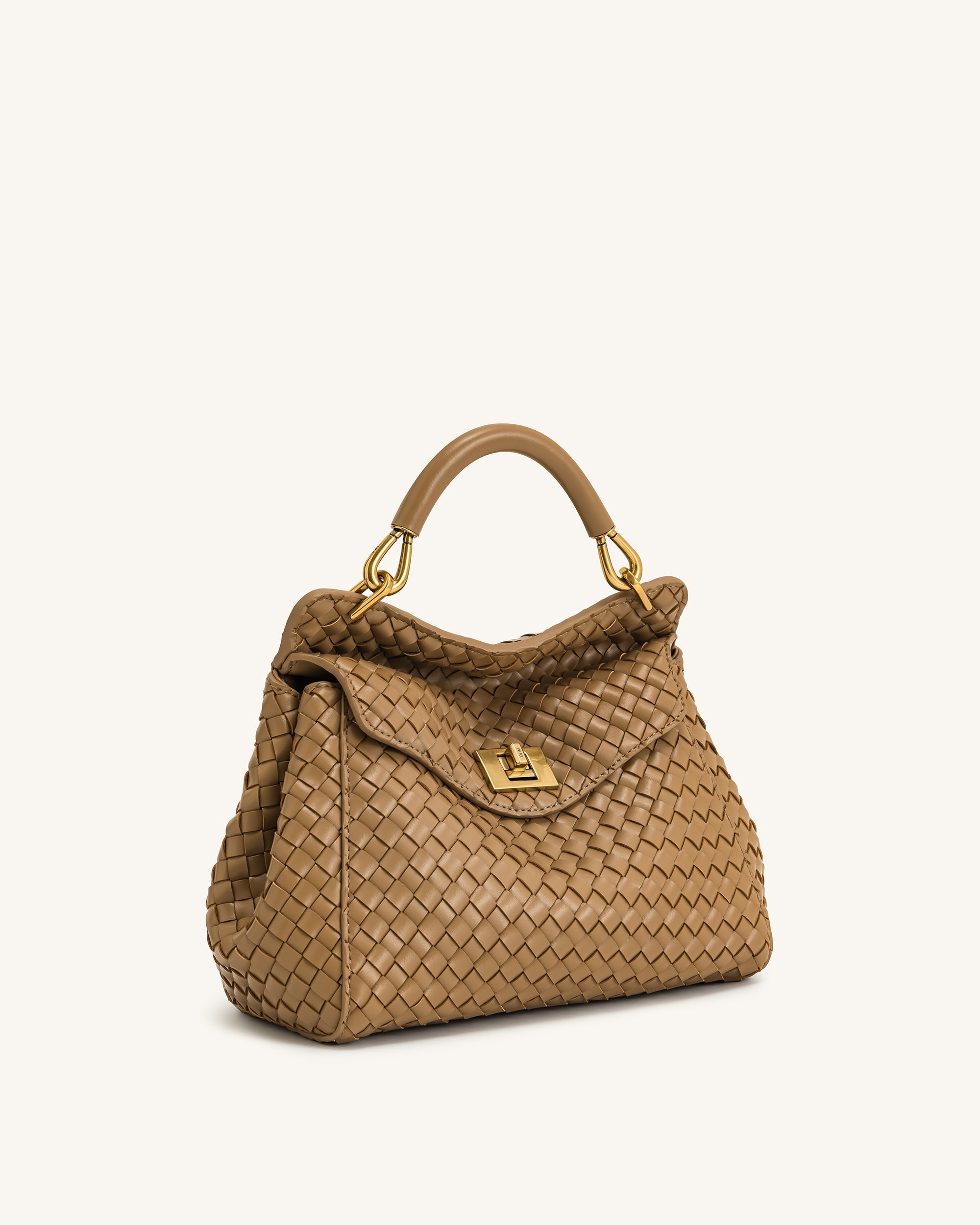 Lucia Klassische gewebte Henkeltasche – Braun
