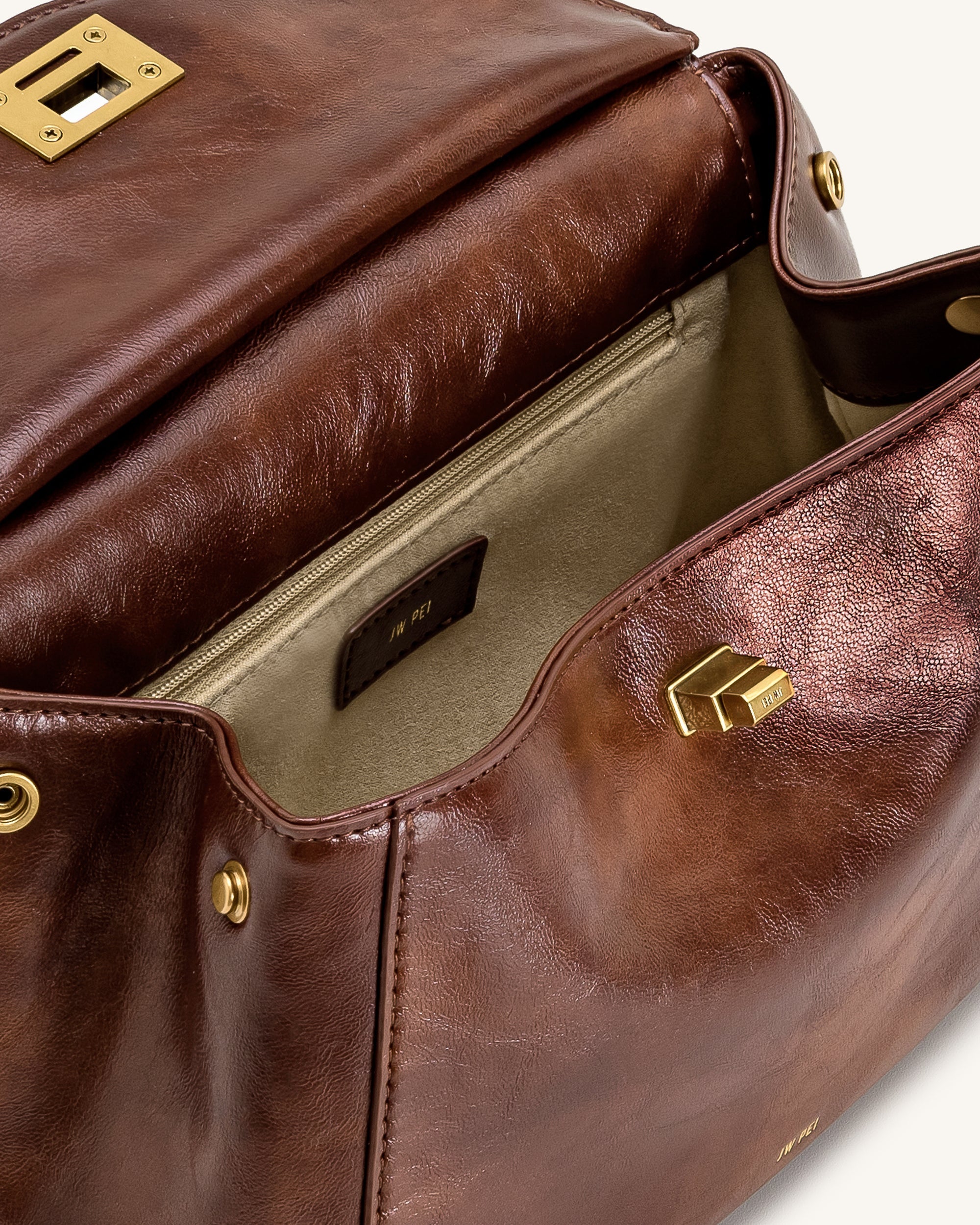 Lucia Classic Henkeltasche – Kaffeebraun (veganes Leder)