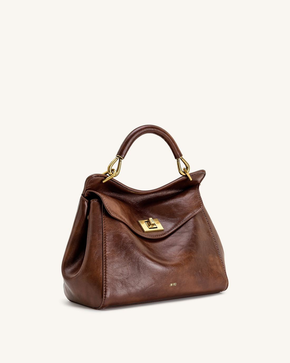 Lucia Classic Henkeltasche – Kaffeebraun (veganes Leder)