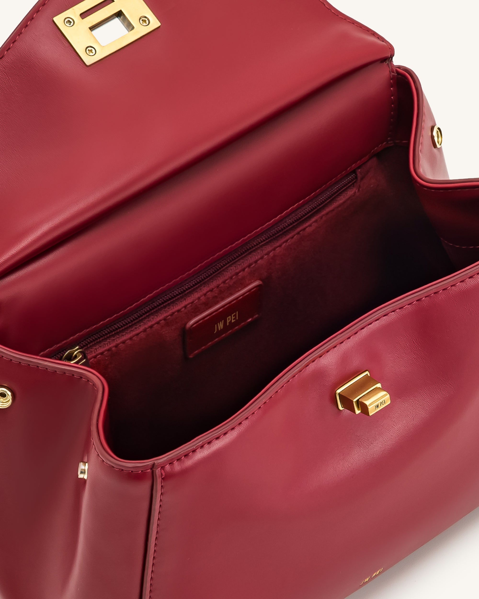 Lucia Classic Henkeltasche – Bordeauxrot (veganes Leder)
