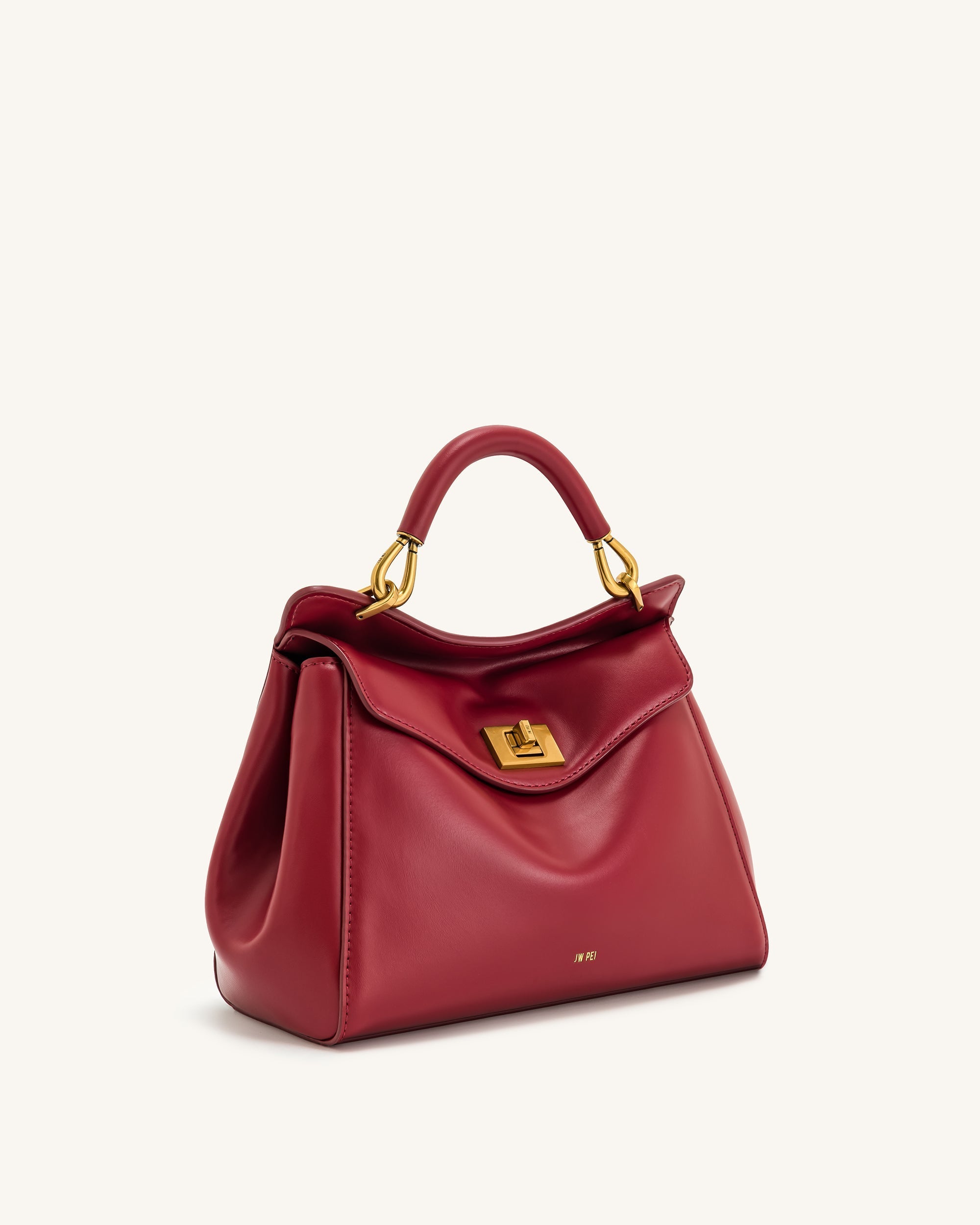 Lucia Classic Henkeltasche – Bordeauxrot (veganes Leder)