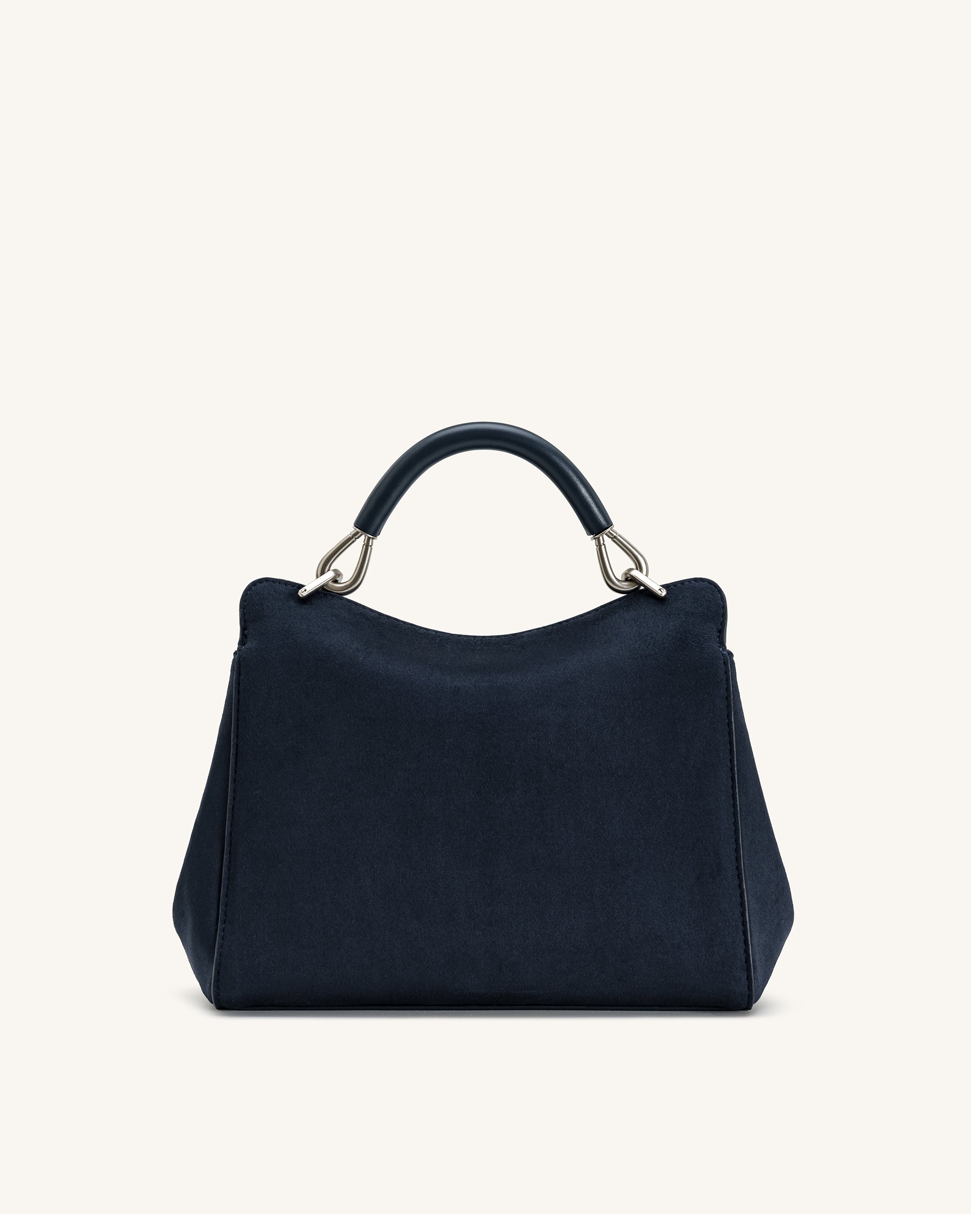 Lucia Classic Henkeltasche aus Wildlederimitat – Marineblau