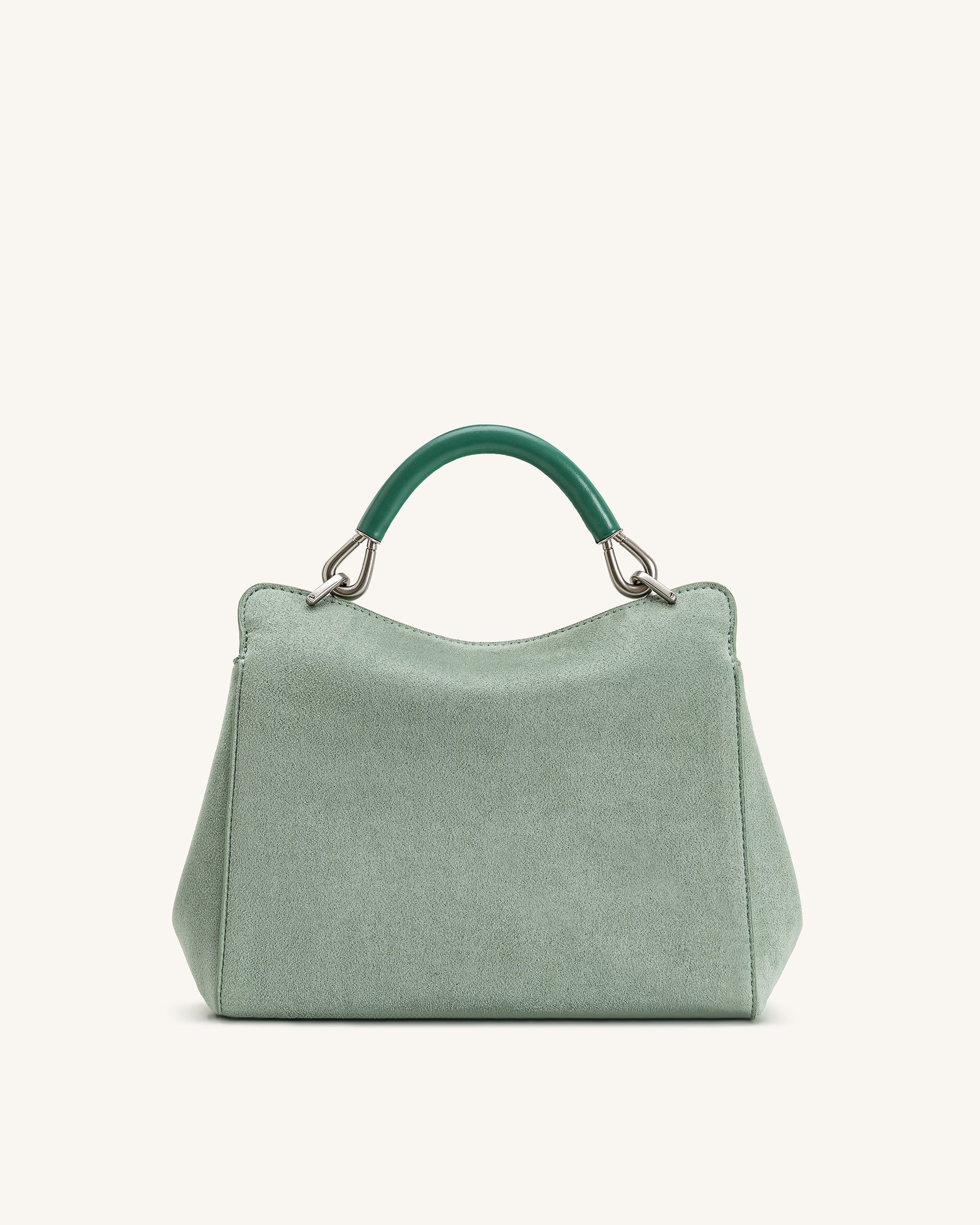 Lucia Classic Faux Suede Top Handle Çanta – Matcha Yeşili
