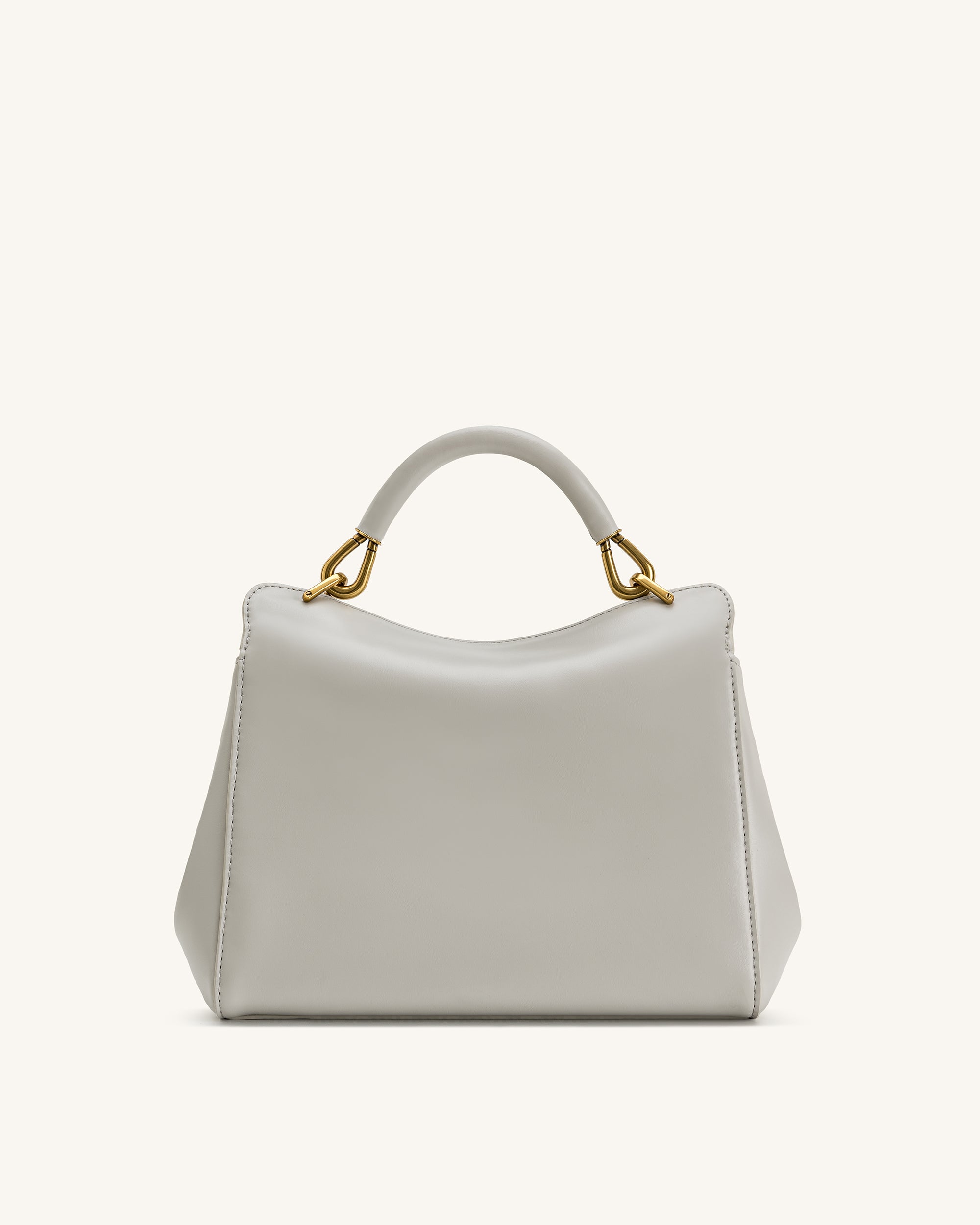 Lucia Classic Top Handle Çanta – Açık Gri (Vegan Deri)