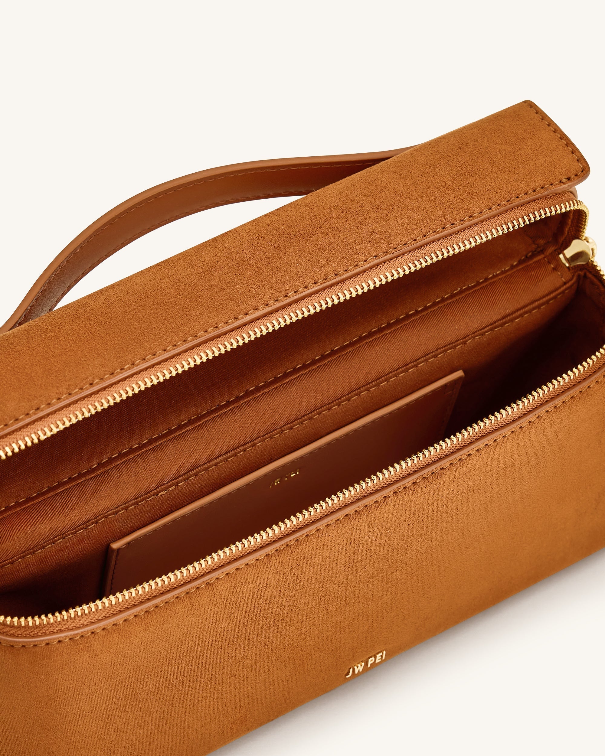 Thea Faux Suede Top Handle Çanta – Camel