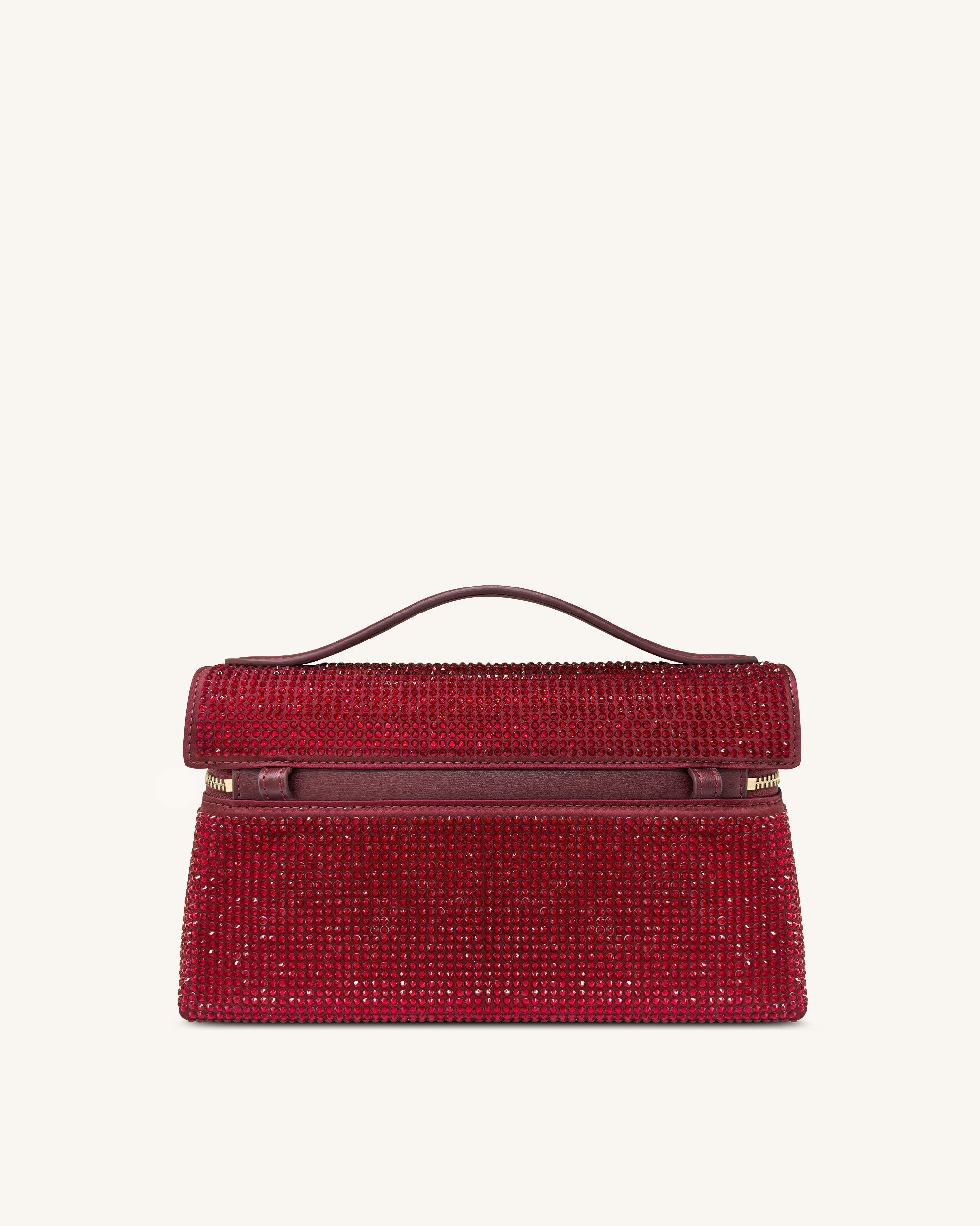 Thea Handtasche mit Kunstkristall-Henkel – Rot