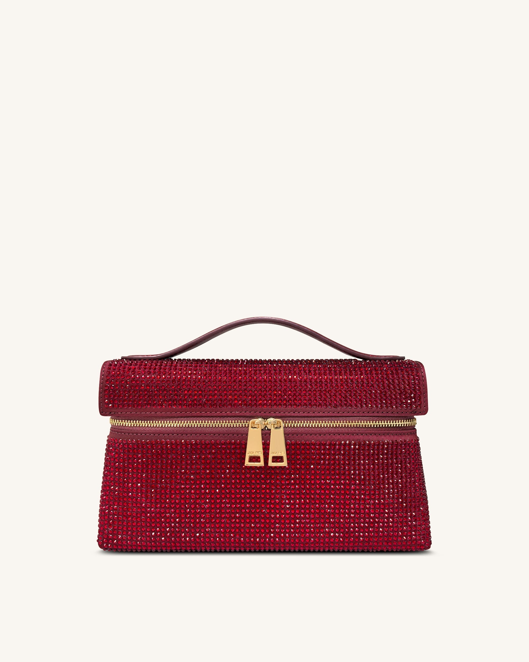 Thea Handtasche mit Kunstkristall-Henkel – Rot