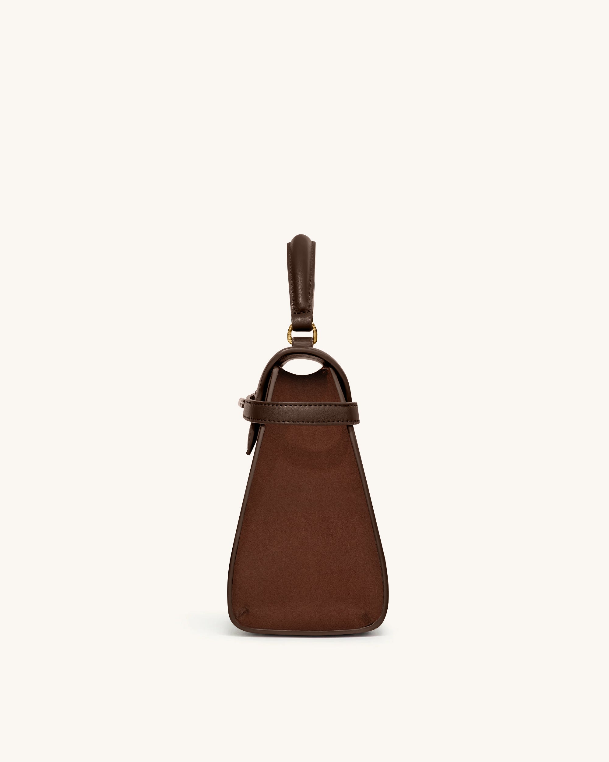 Elise Large Faux Süet Top Handle Bag – Mocha Kahverengi