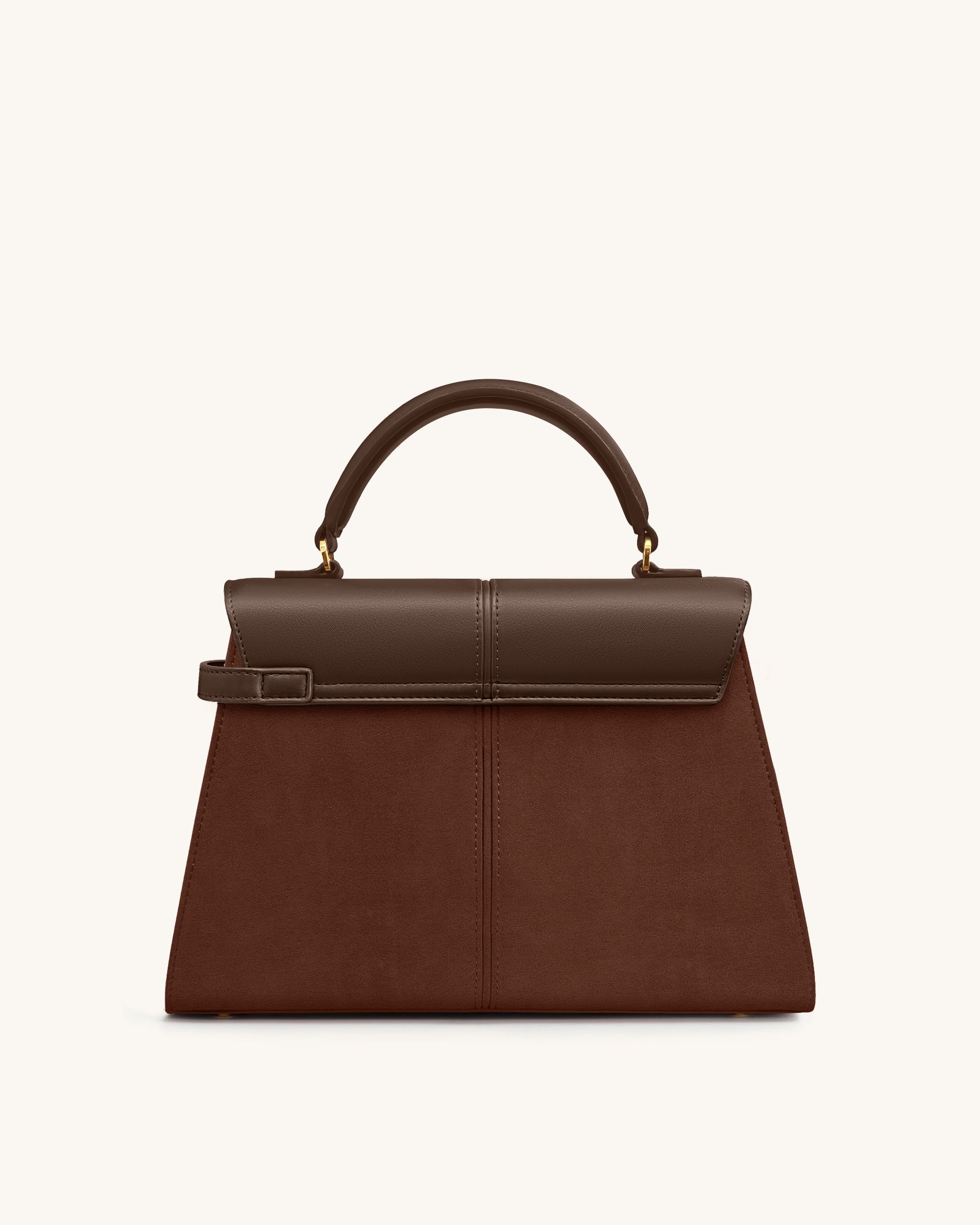 Elise Large Faux Süet Top Handle Bag – Mocha Kahverengi