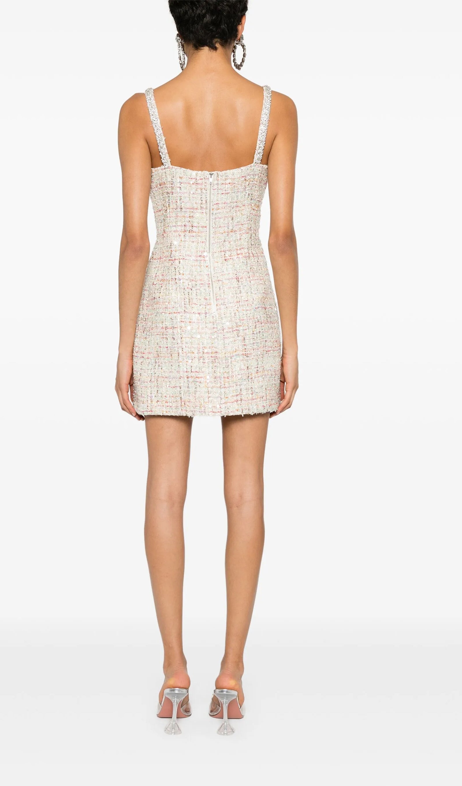 Embroidered Bouclé Mini Dress 