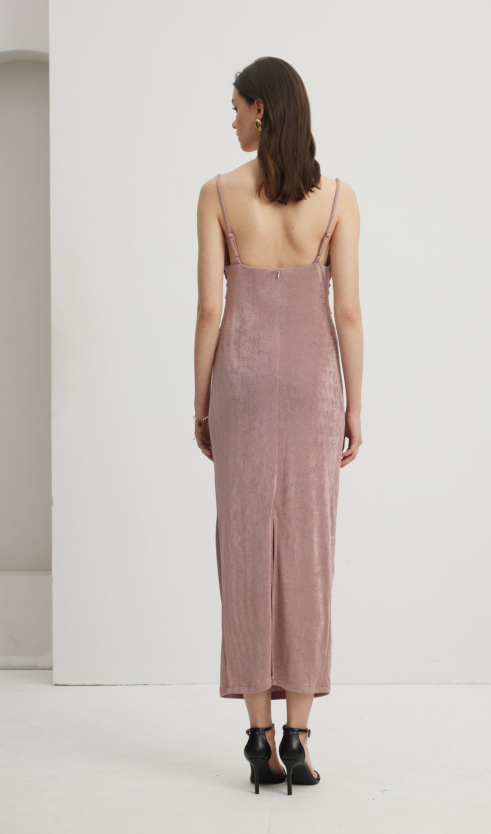 Ruched Flowy Maxi Dress 