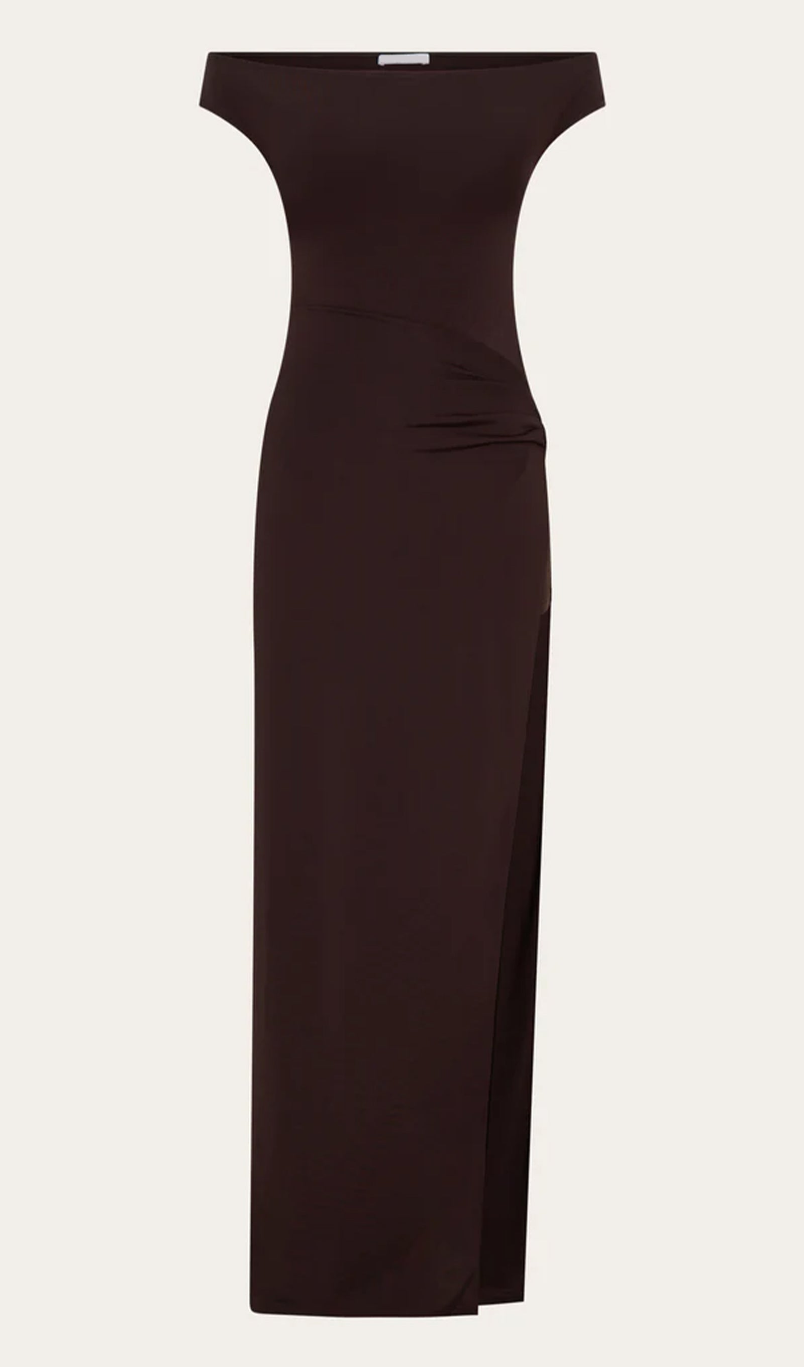 Rüschen-Maxikleid mit schulterfreiem Oberteil 
