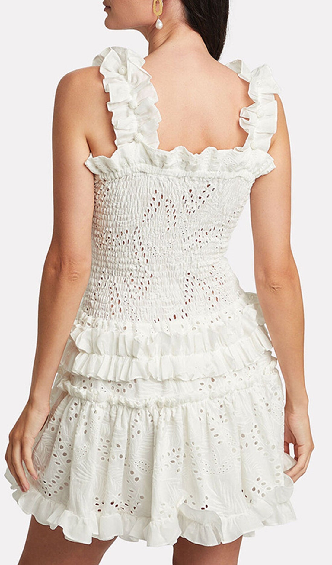 Ruffled Slip Mini Dress Cotton