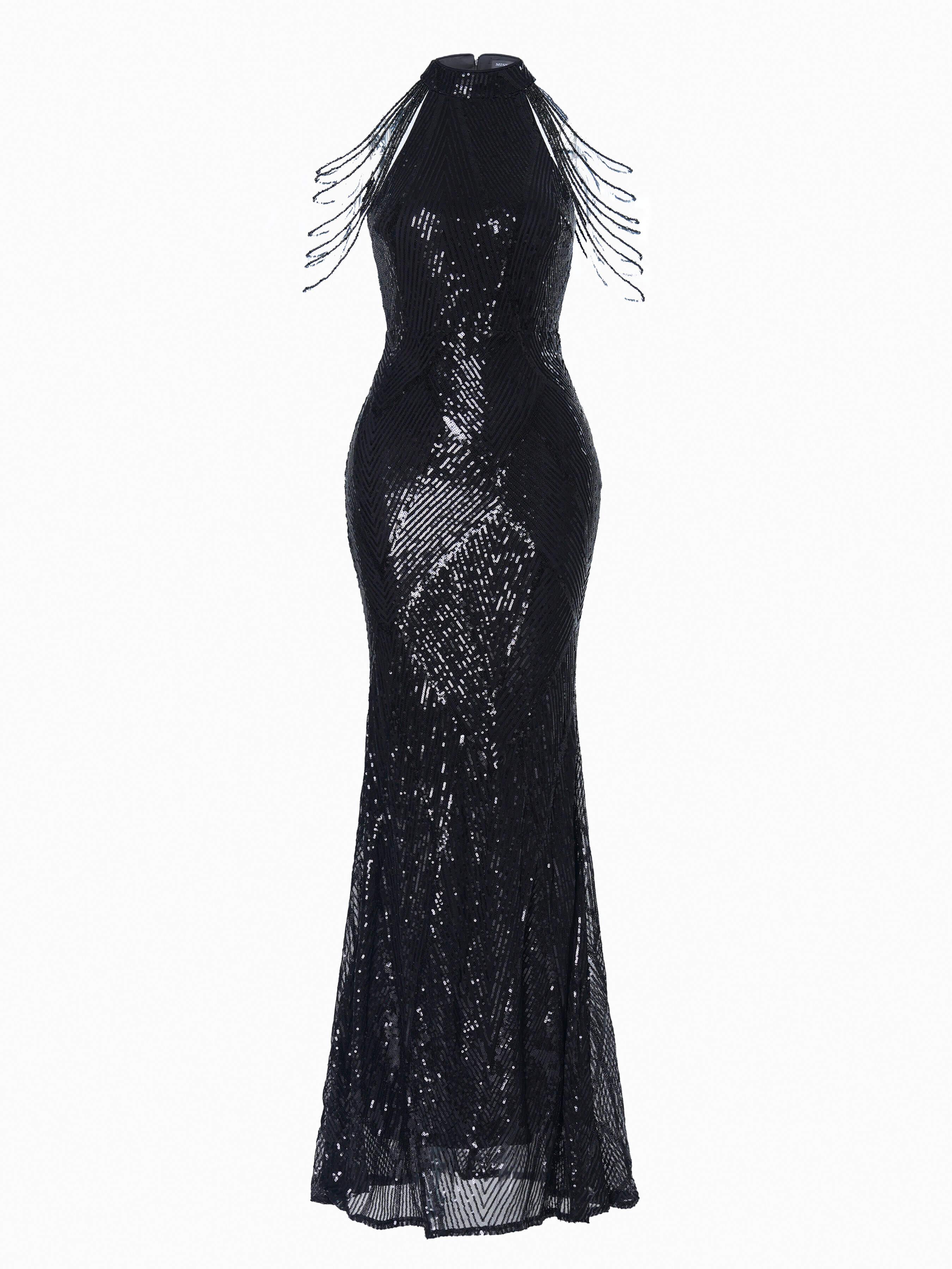 Perla Beaded Chain Maxi Dress