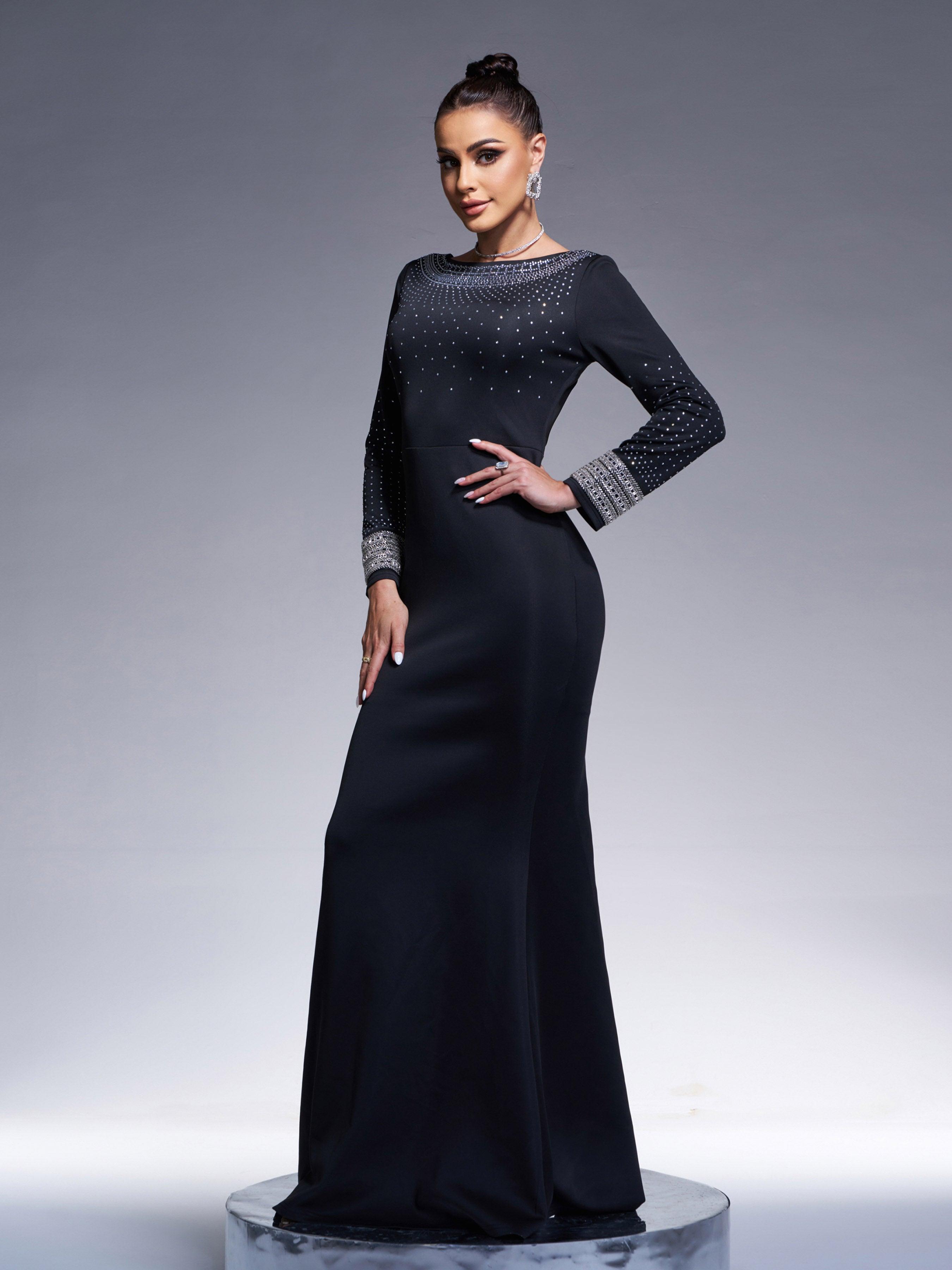 Solene Long-Sleeved Backless Maxi Dress