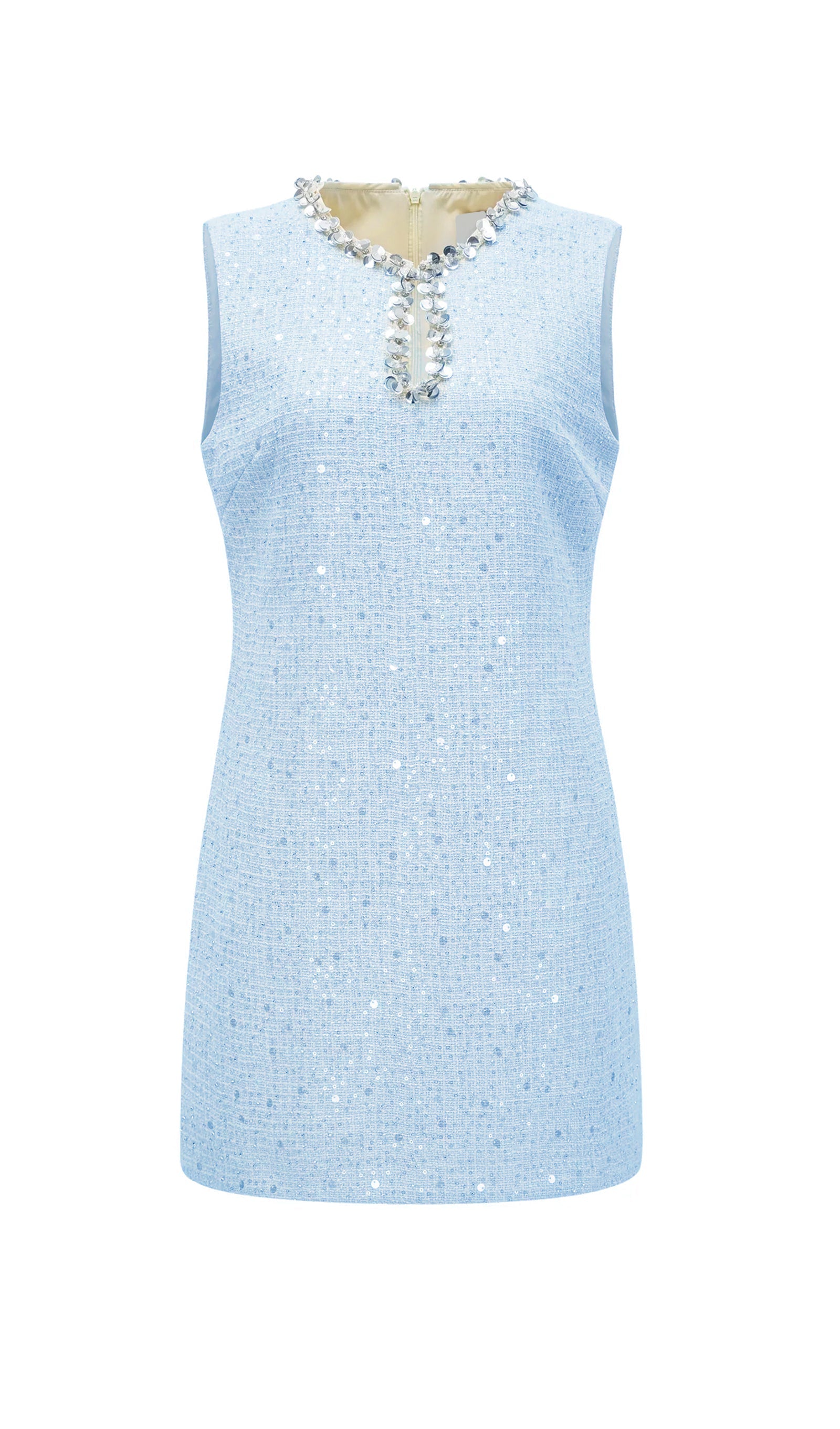 Pailletten-Bouclé-Minikleid 