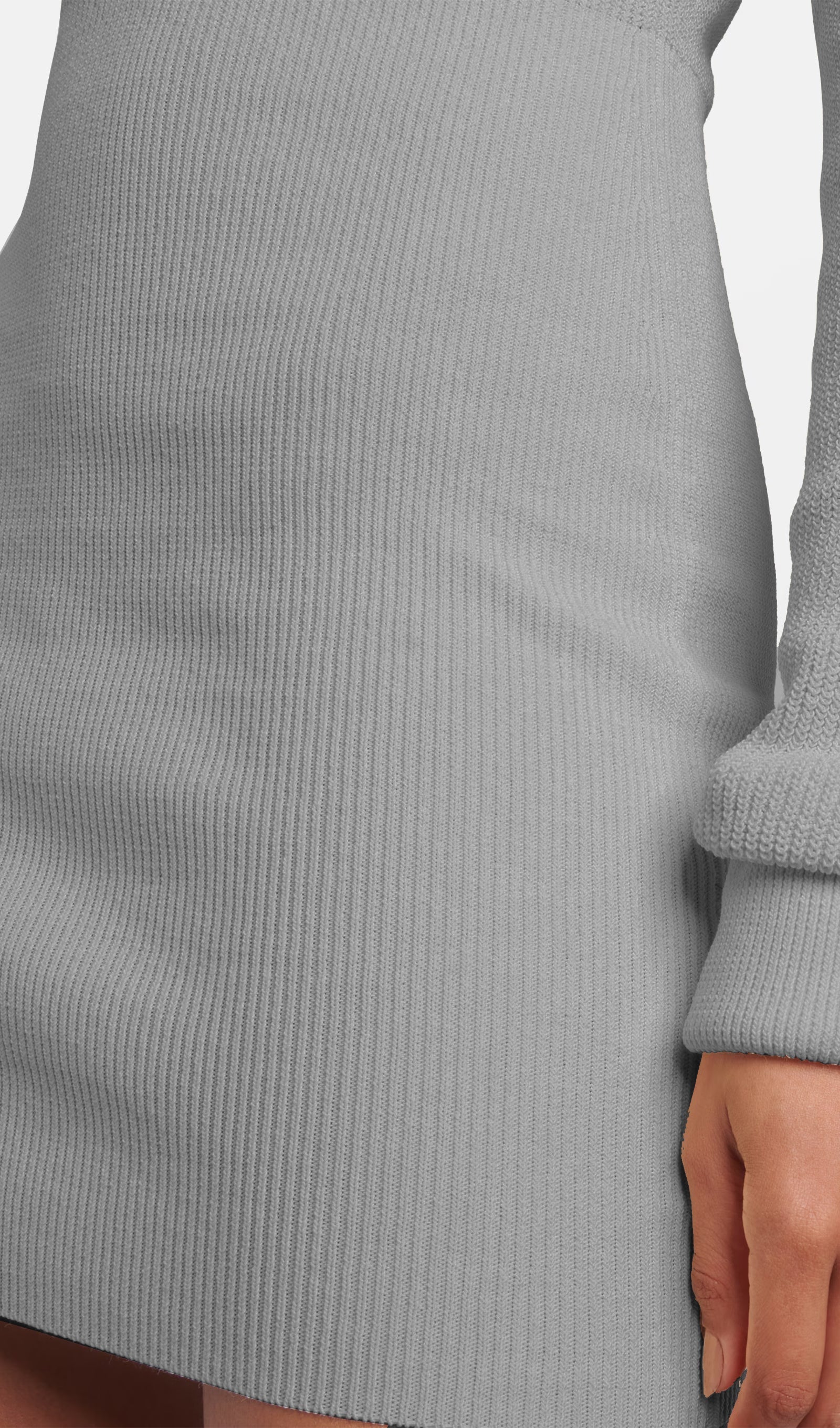Minikleid aus Baumwollmischgewebe – Grau 