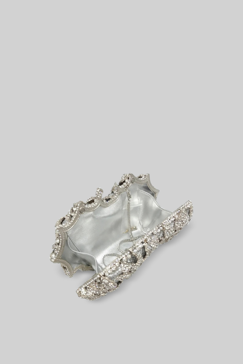 Crystal-embellished clutch bag - Silver