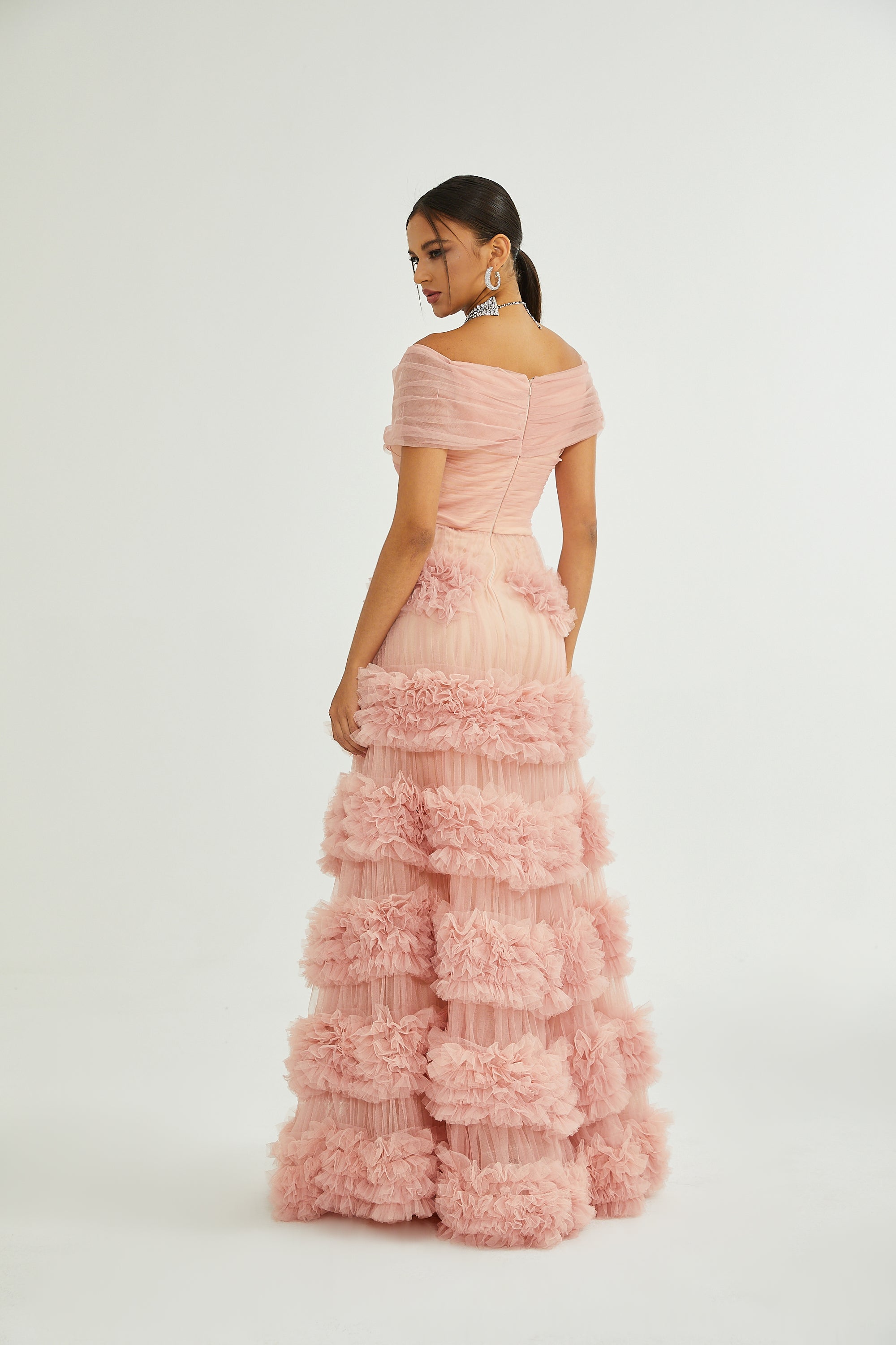 Solene Rosa Lagen-Maxikleid