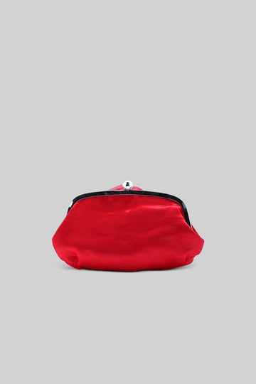 Satin-Handtasche mit Blumenmuster – Rot