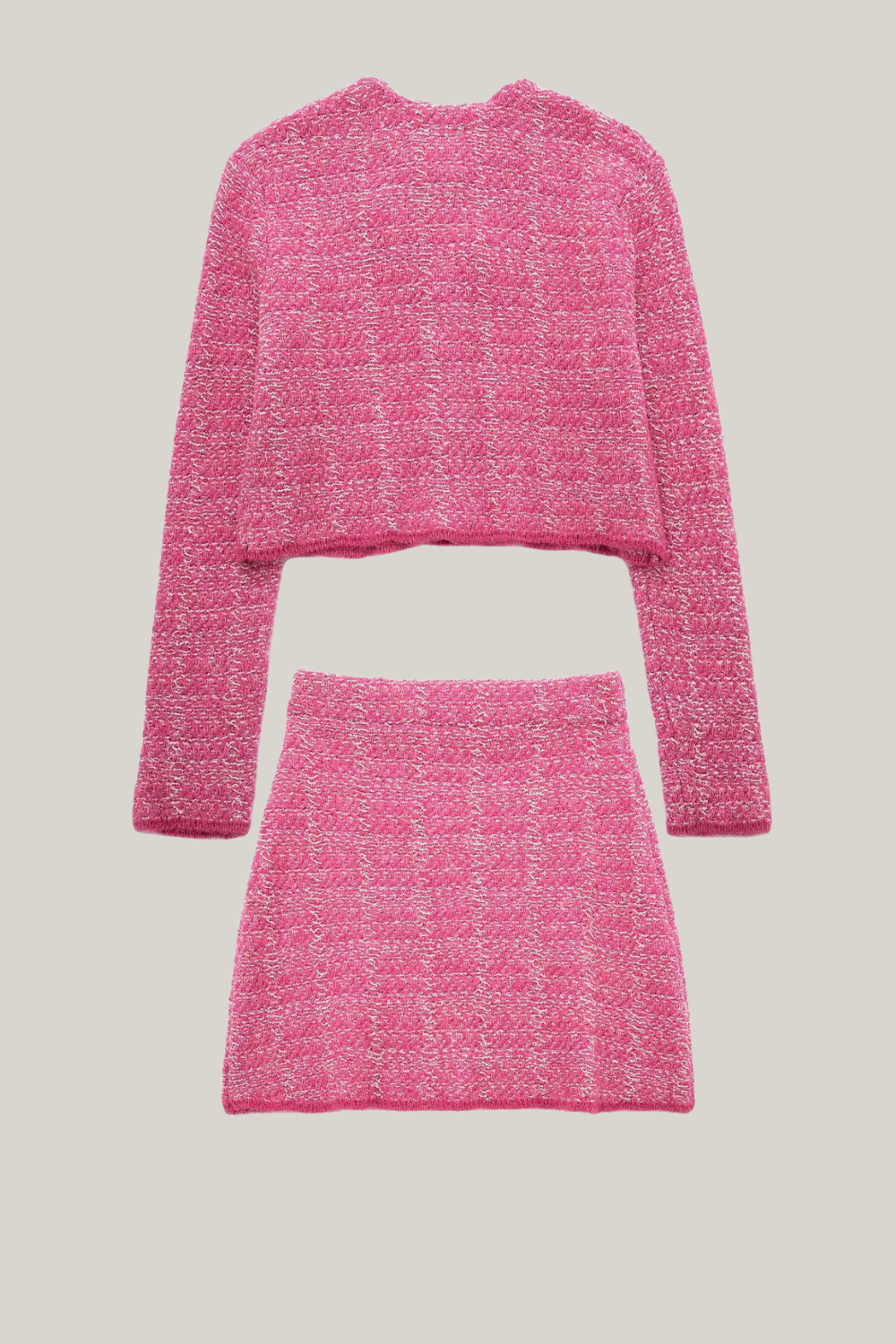Textured Knit Mini Skirt Set
