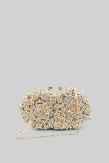 Handtasche mit Kristallverzierungen – Gold