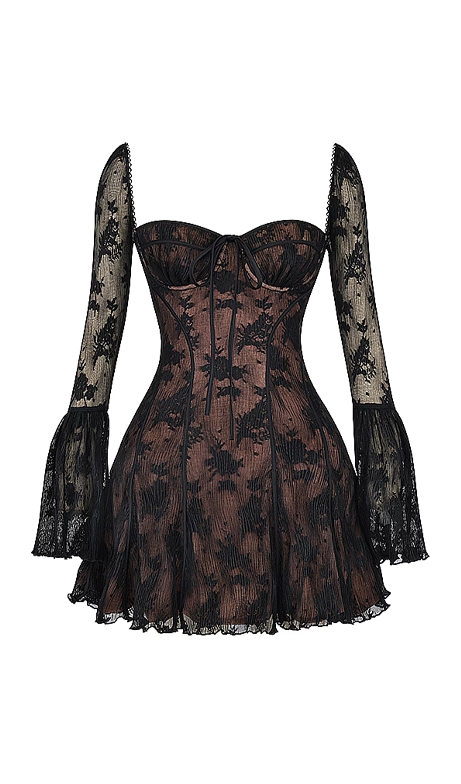 Kavita Black Lace Mini Dress 