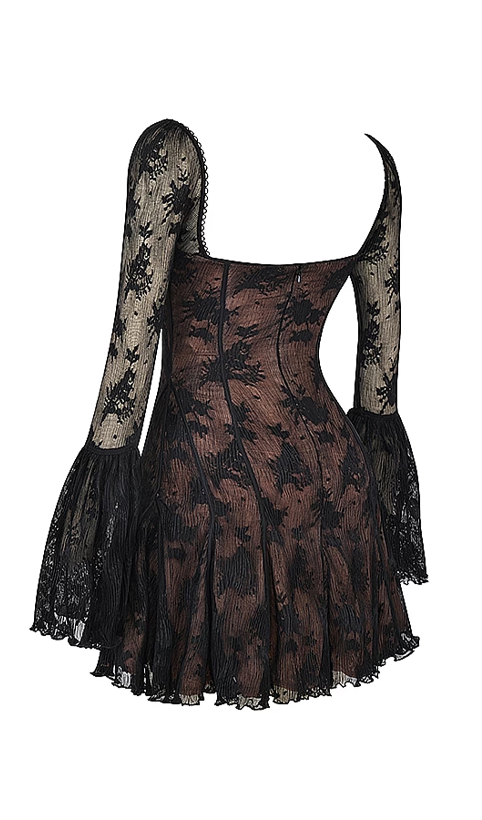 Kavita Black Lace Mini Dress 