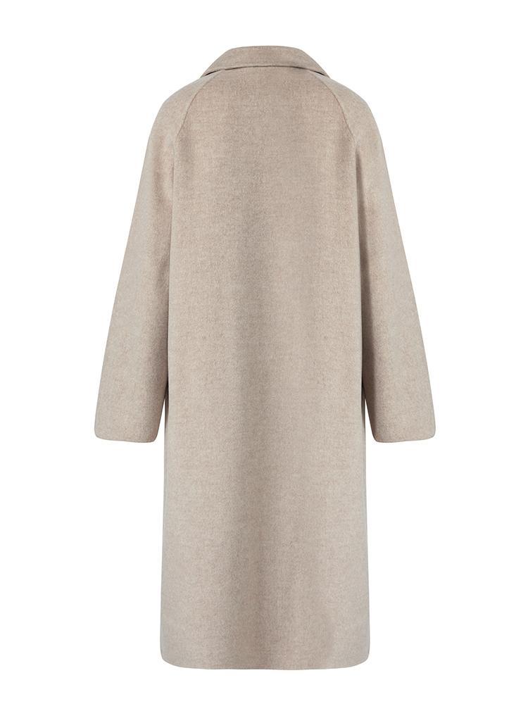 Cashmere Wool Notched Collar Double-Sided Women's Coat 