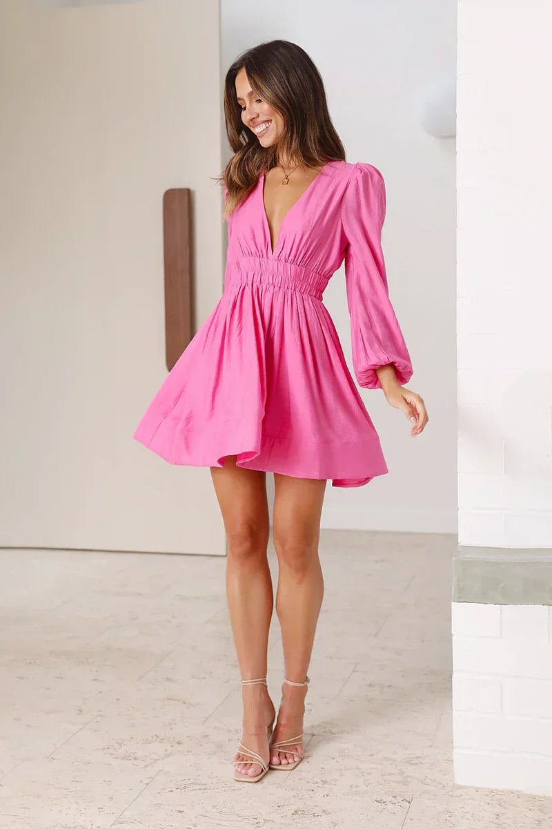 Charlotte Mini Elbise Pembe