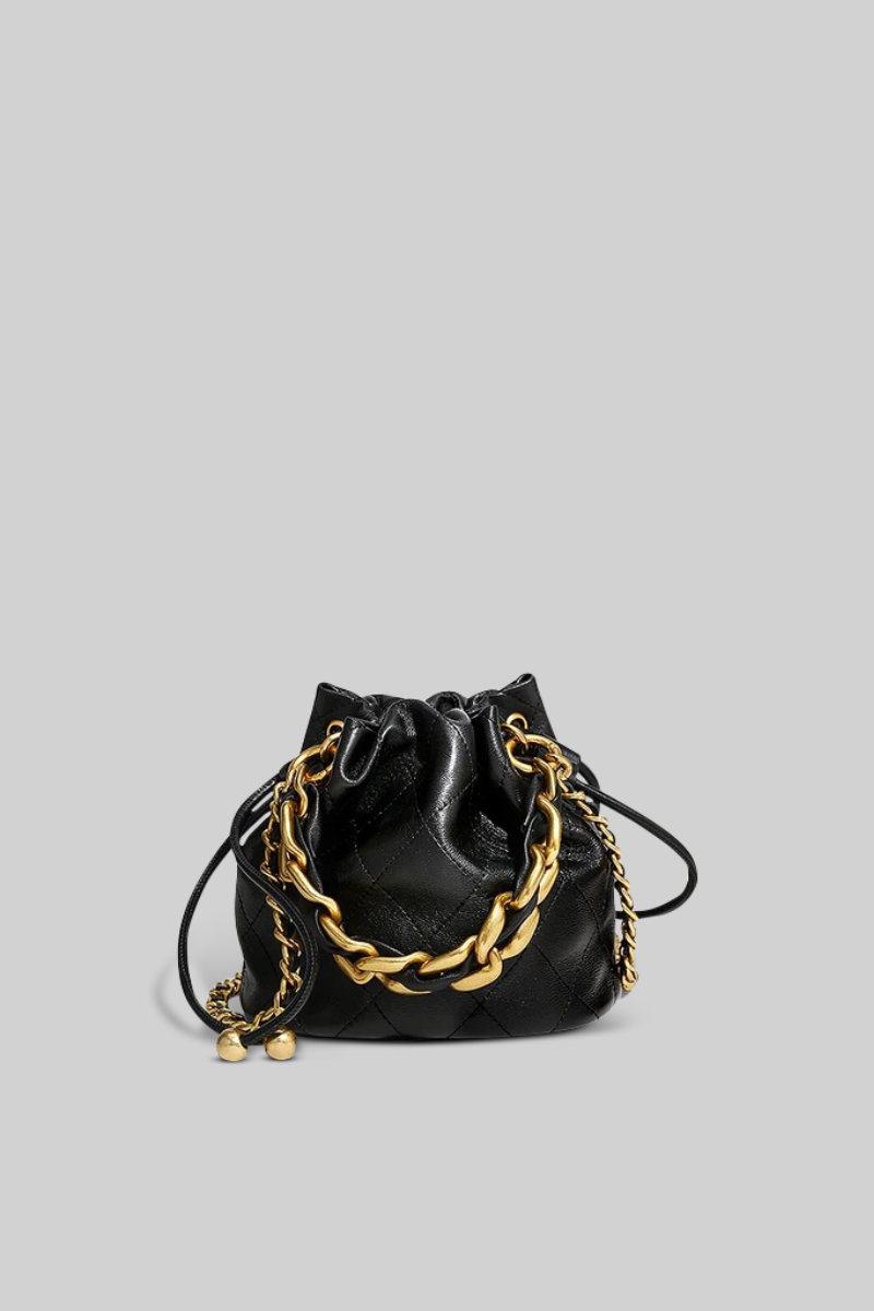 Elegant Chain Handbag - Gold and Black