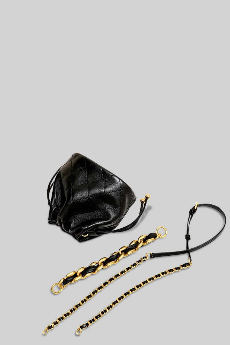 Elegant Chain Handbag - Gold and Black