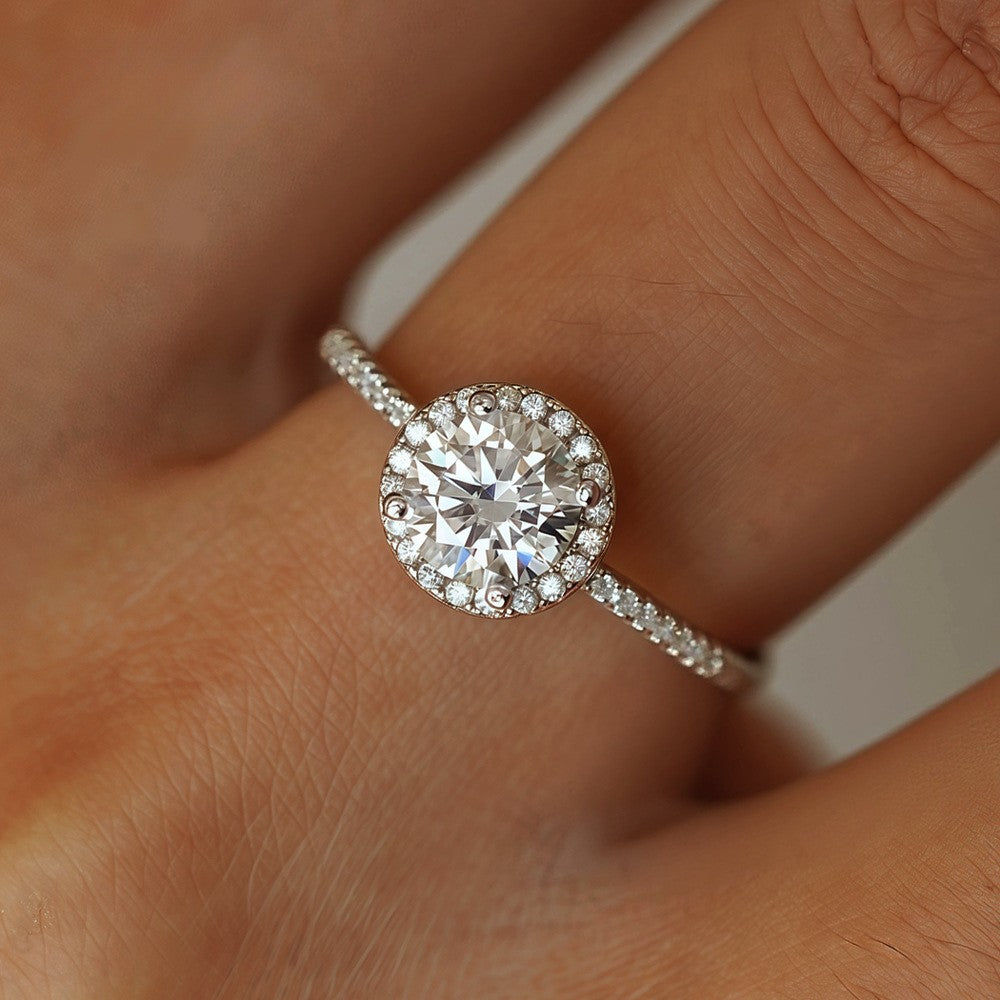 Prenses Işıltısı – 925 Ayar Gümüş Moissanite Tektaş Yüzük (Evlilik Teklifi & Sevgililer Günü)