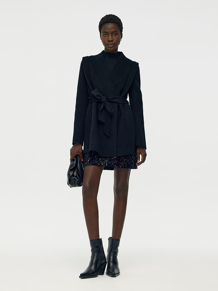 Tencel Wool Women's Medium Size Shawl Coat 