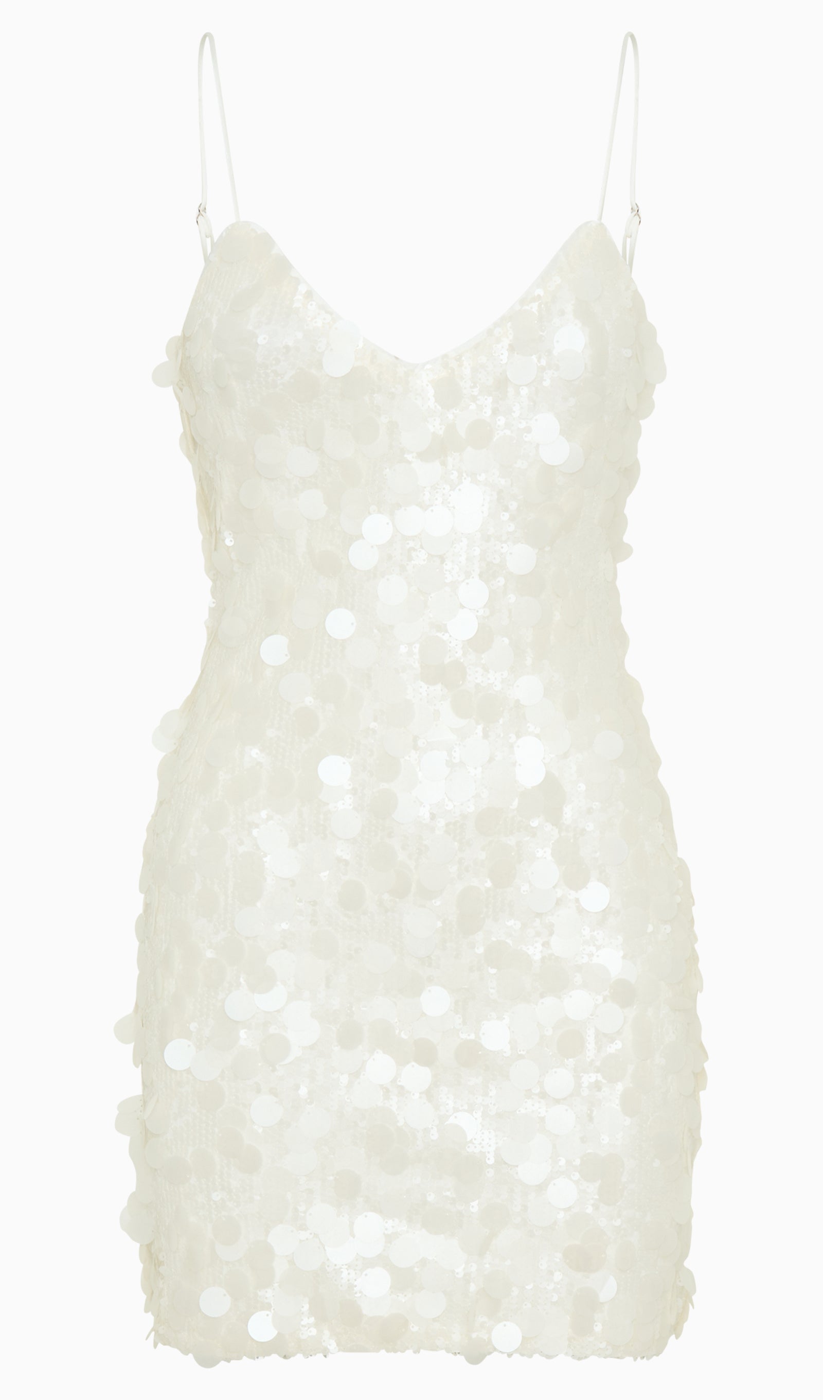 Pailletten-Minikleid – Weiß 