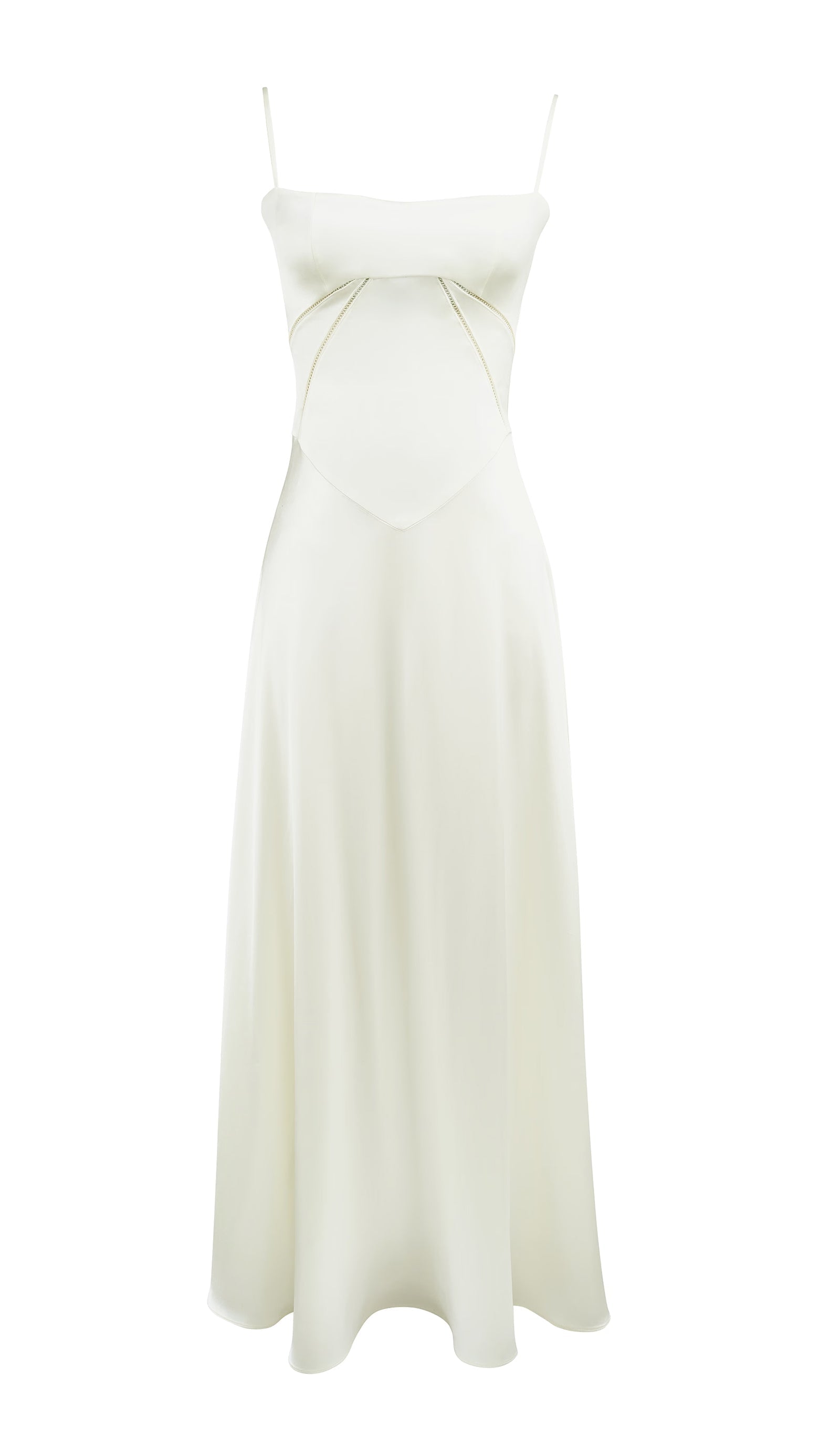 Maxikleid aus Satin und Spitze 