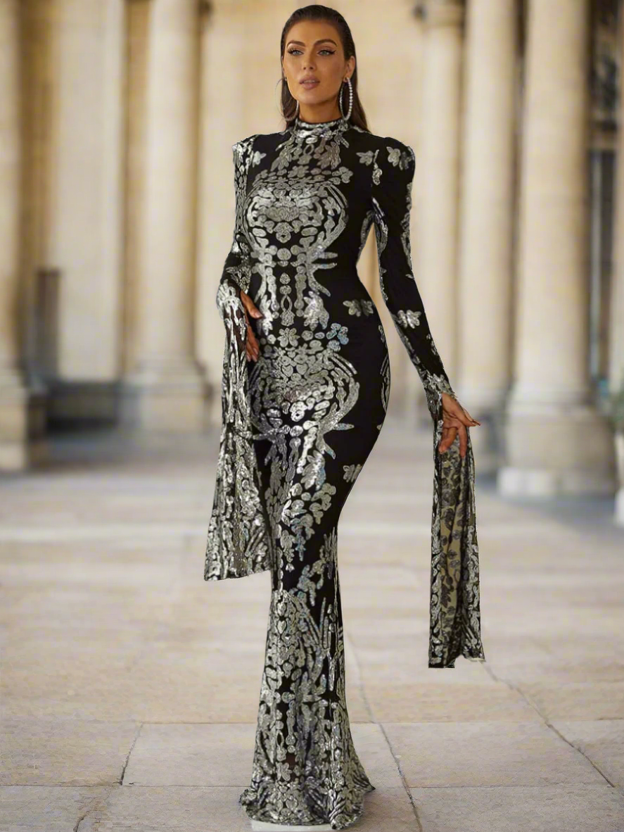 Eris Long-Sleeved Mermaid Maxi Dress