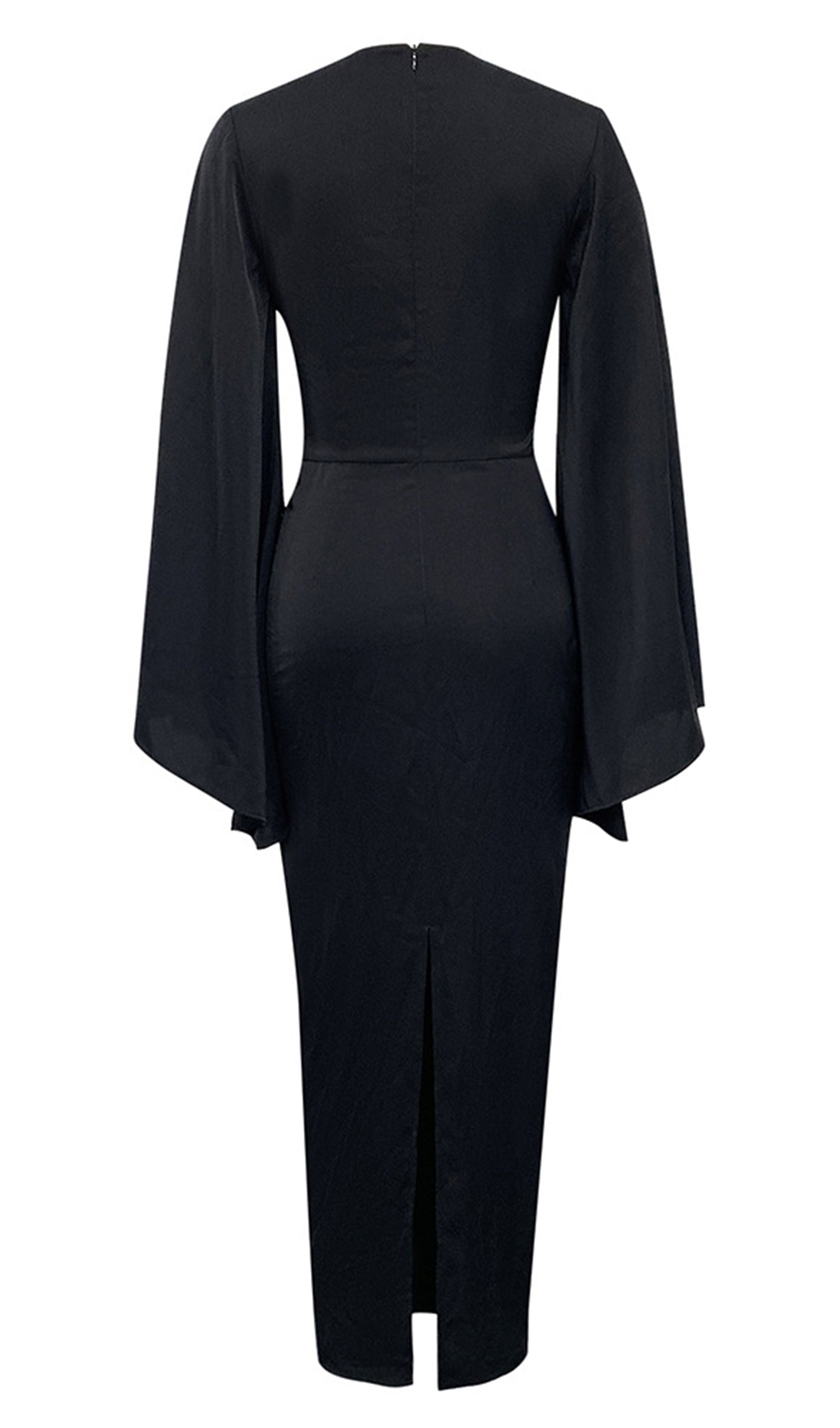 Schwarzes Meerjungfrauen-Spitzenballkleid Midi