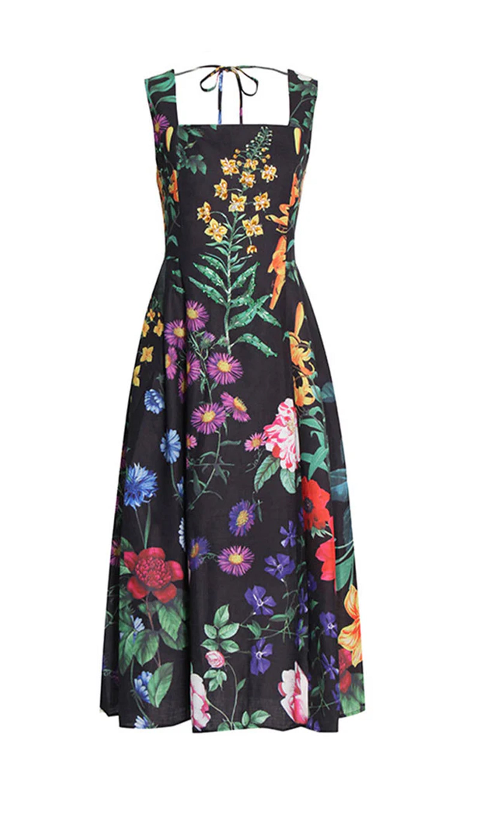 Vintage Midikleid mit Perlenbesatz und Blumenmuster