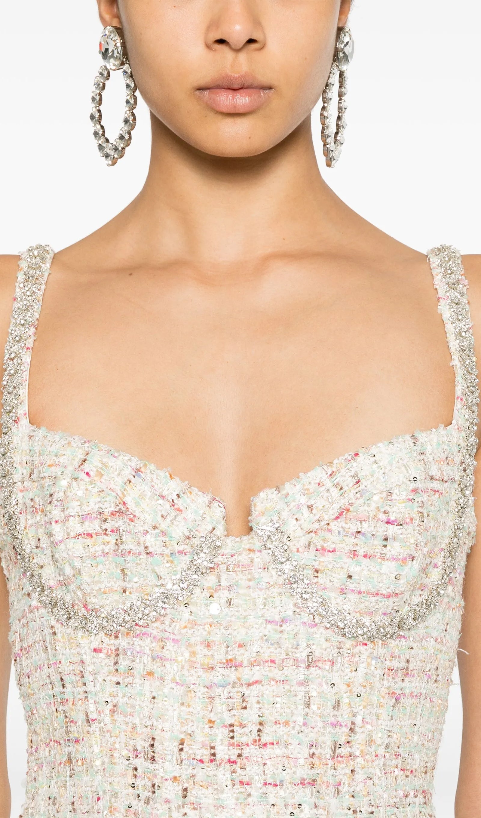 Embroidered Bouclé Mini Dress 